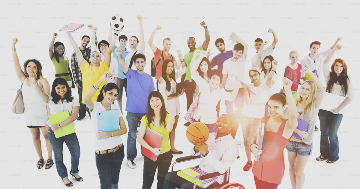 Education Group of Students Unity Learning Concept photo – Books Image ...