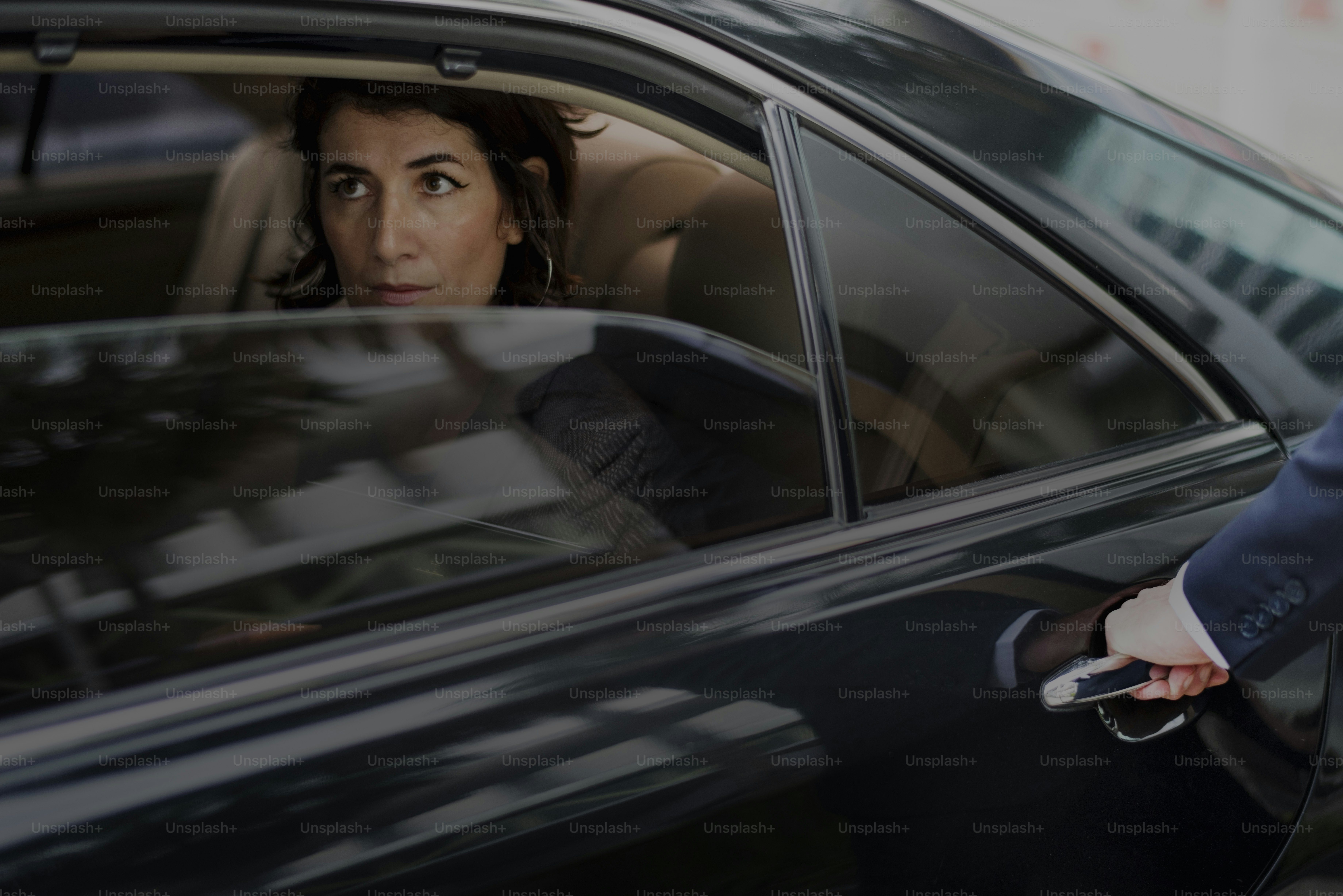 Businesswoman Corporate Taxi Transport Service