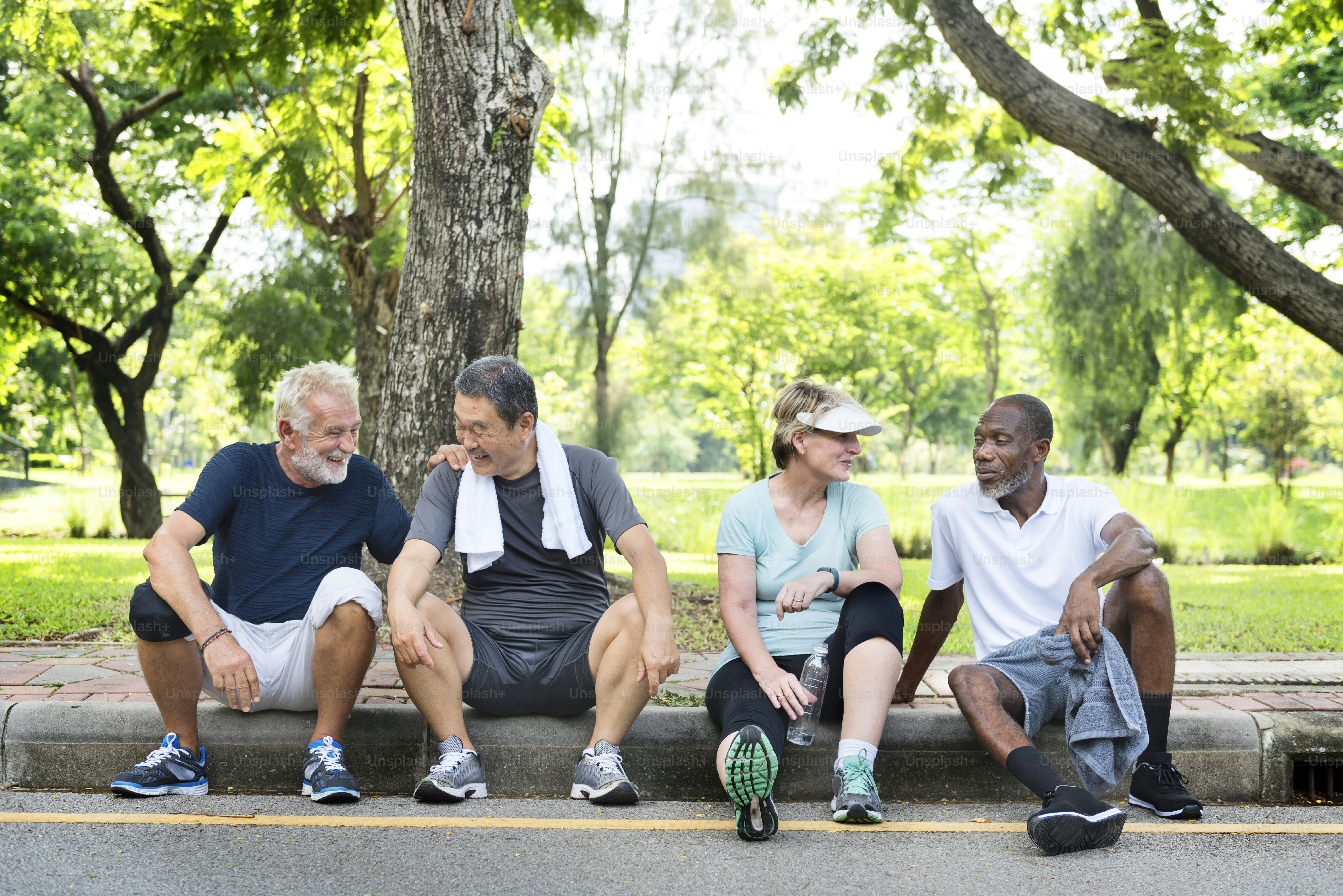 Senior Group Friends Exercise Relax Concept