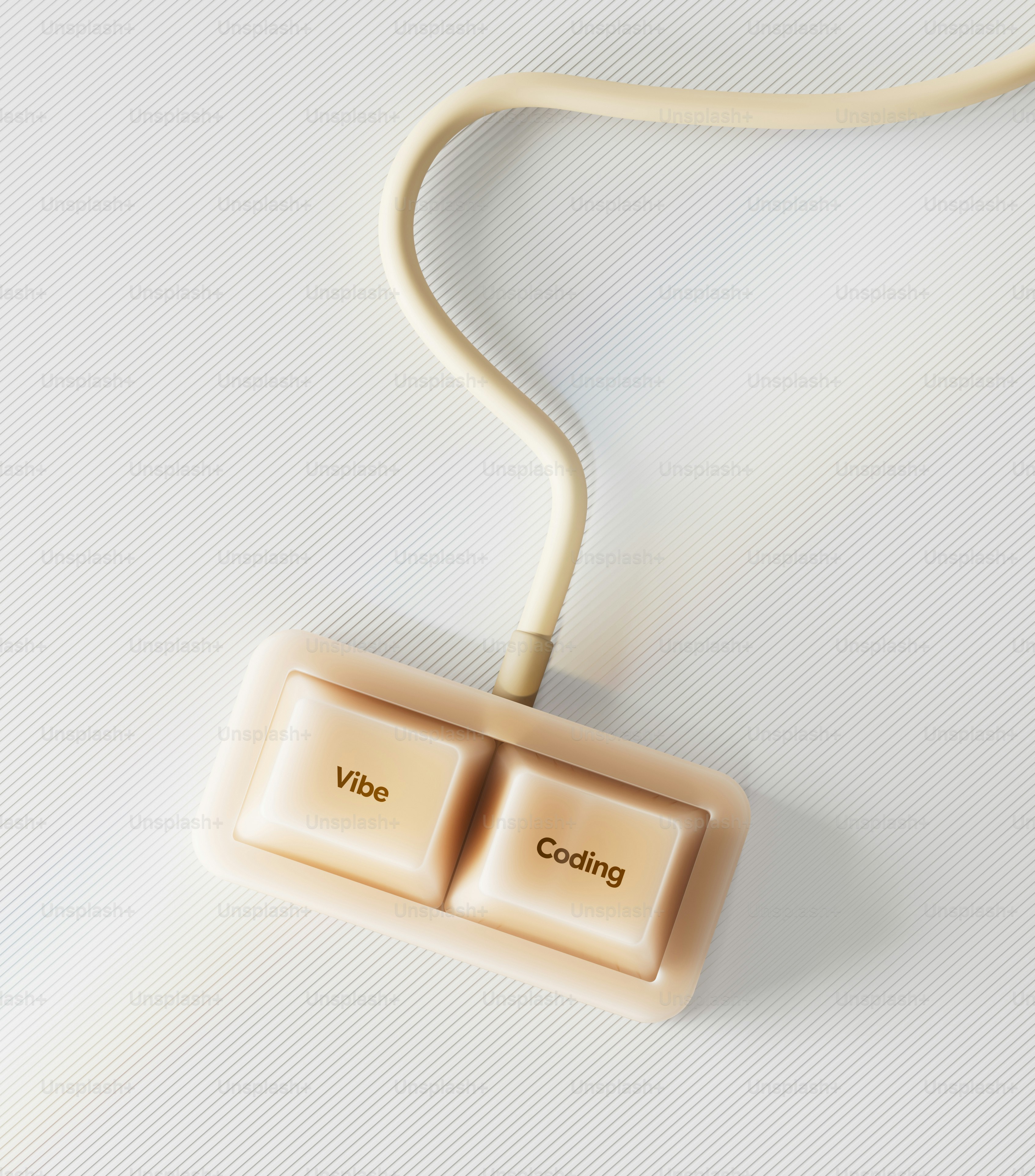 Dua tombol berlabel 'getaran' dan 'pengkodean' pada perangkat.