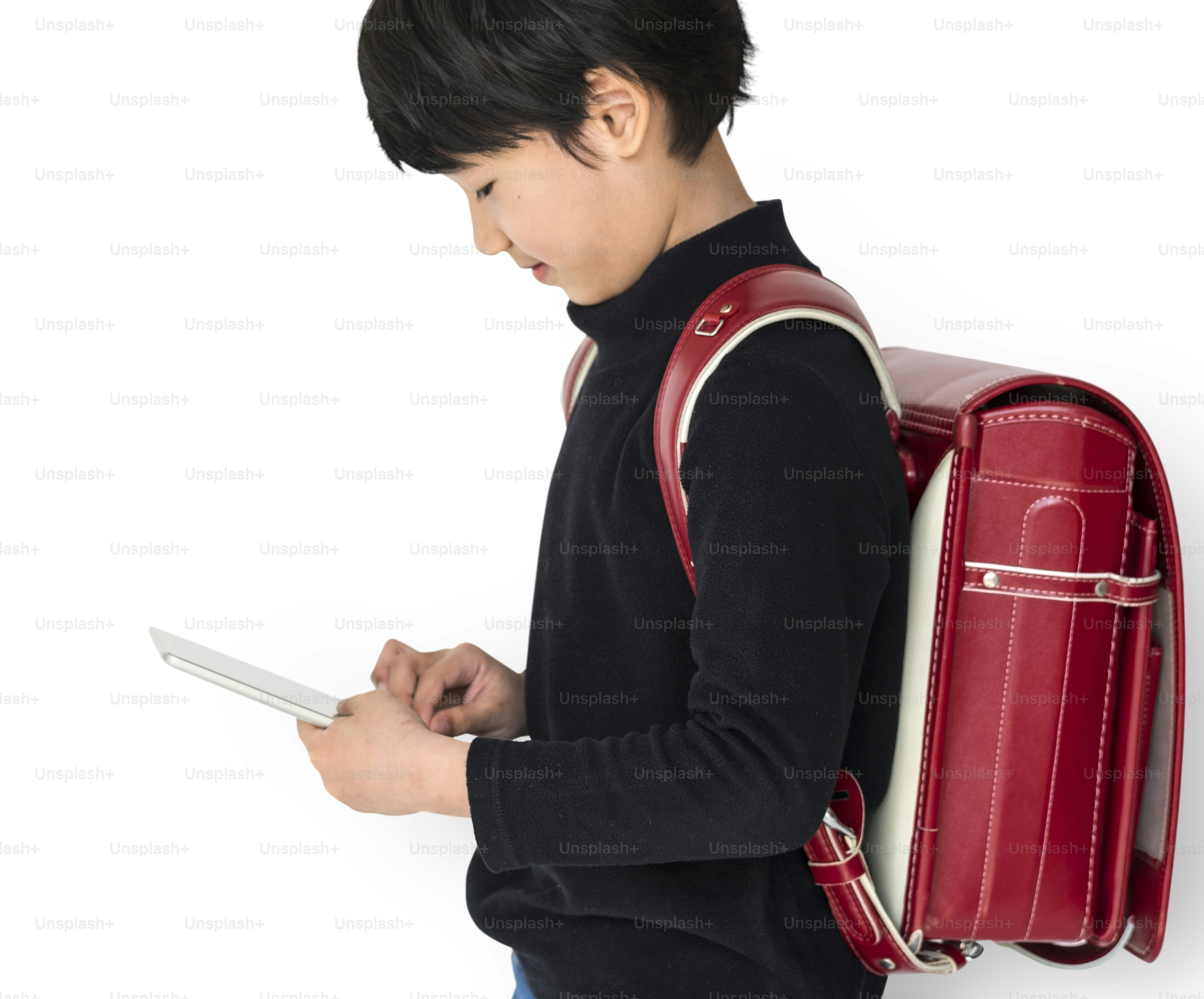 asian kid school backpack MilWorld randoseru red ransel japanese schoobag boys and girls automatic lock waterpoorf PU leather Portrait Asian Child School Uniform