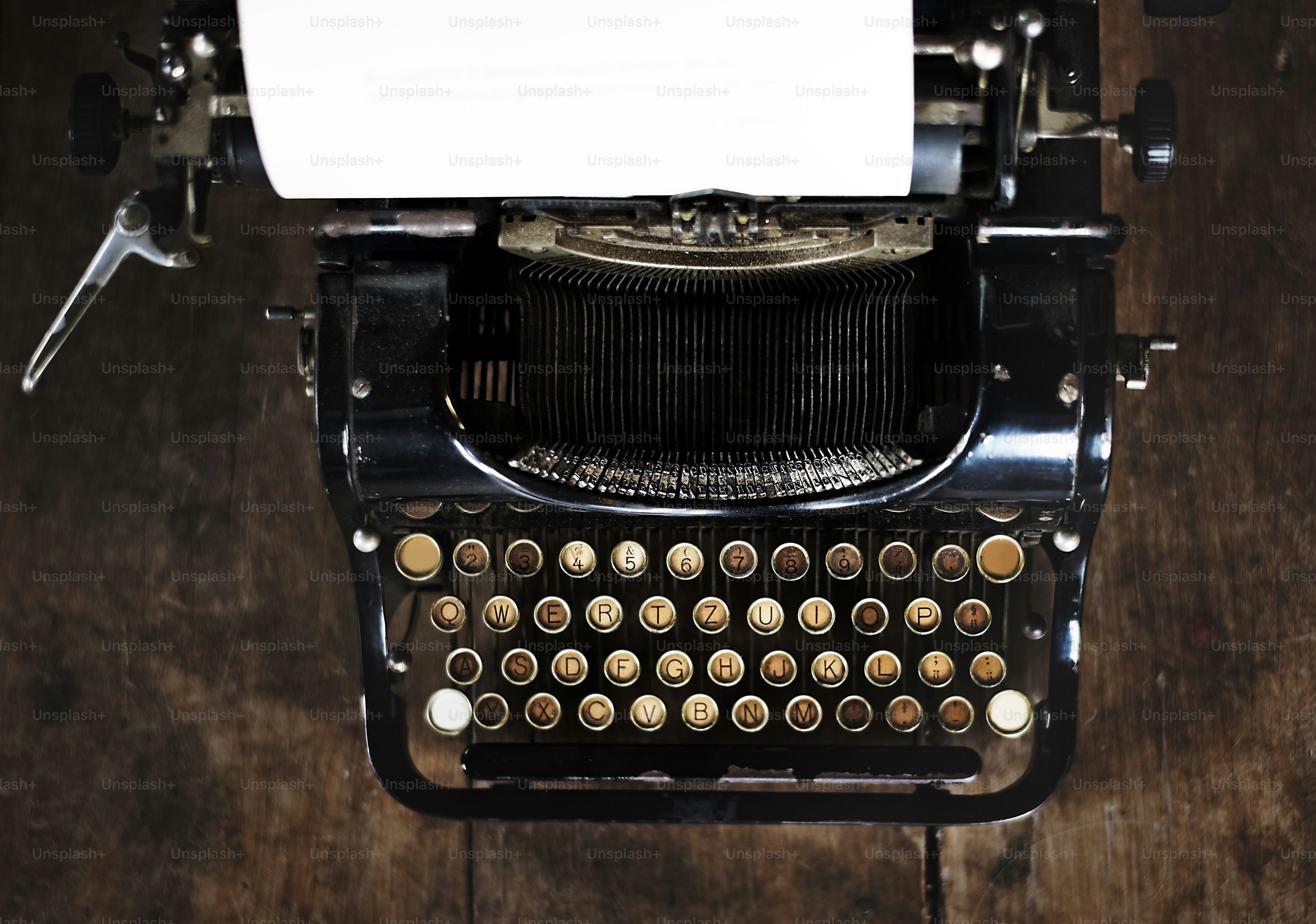 Retro Typewriter Machine Old Style with Blank Paper