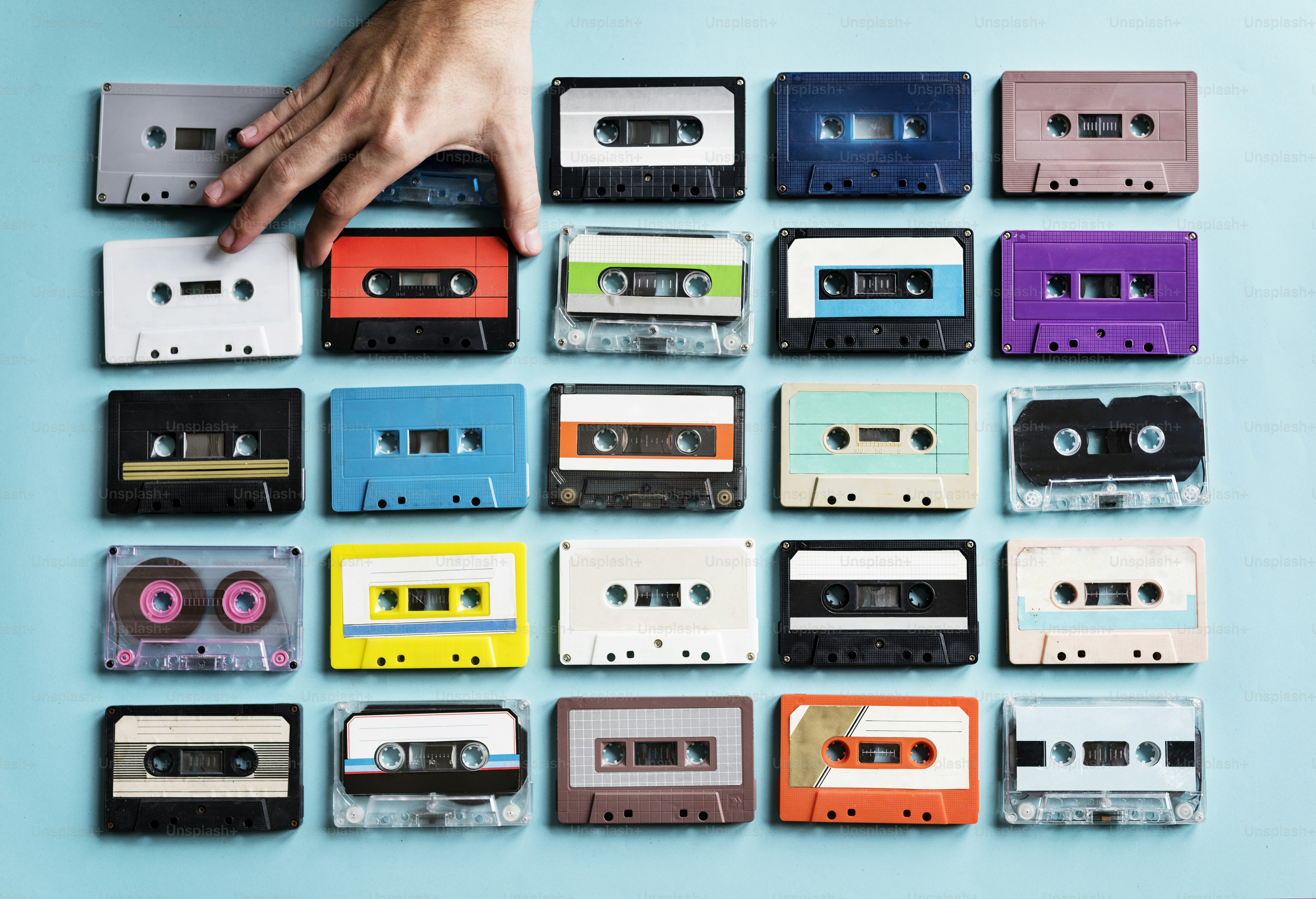 Collezione di cassette stile vintage