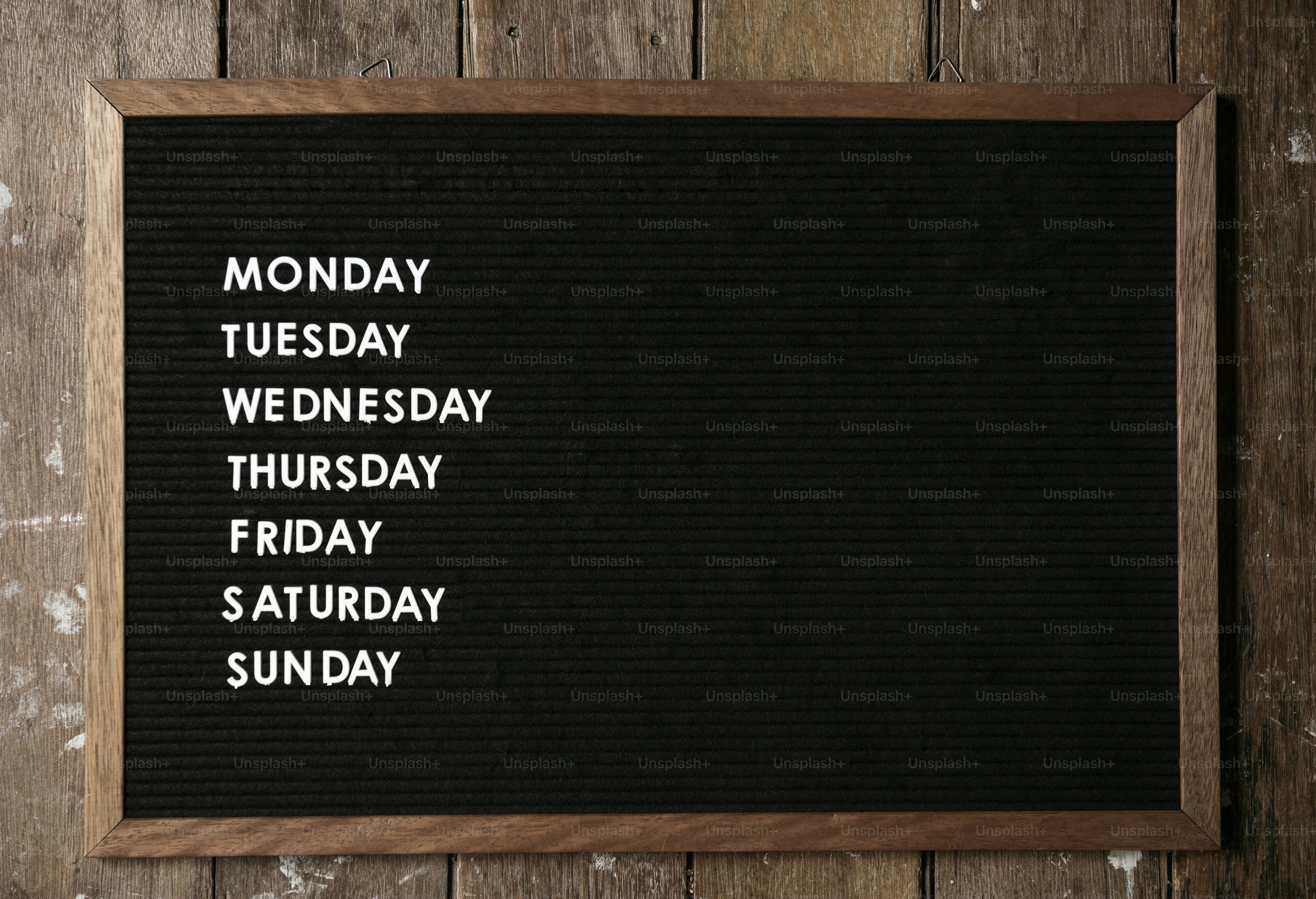 Agenda on black board