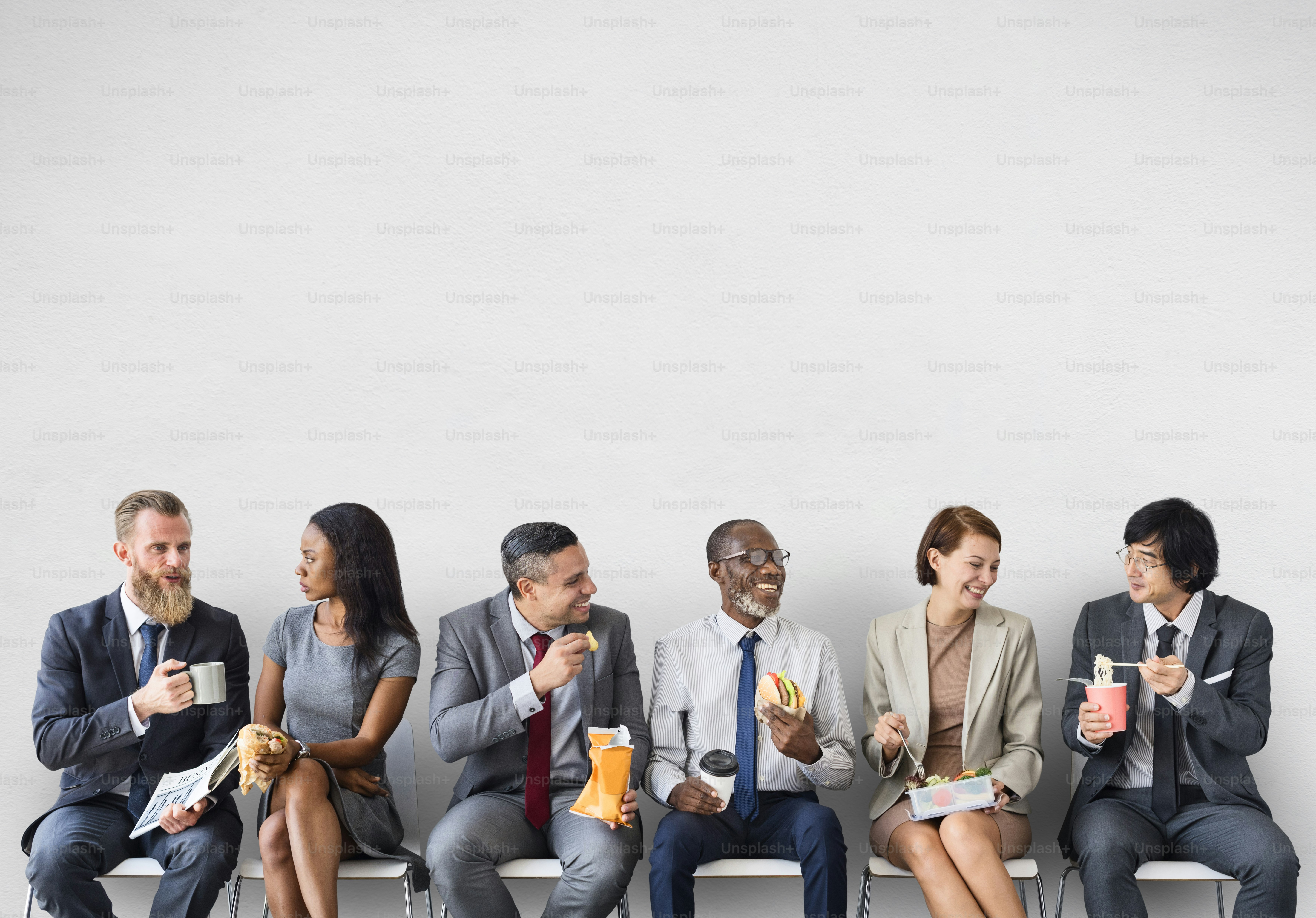 Business Team Working Break Eating Lunch Concept photo – Business Image ...