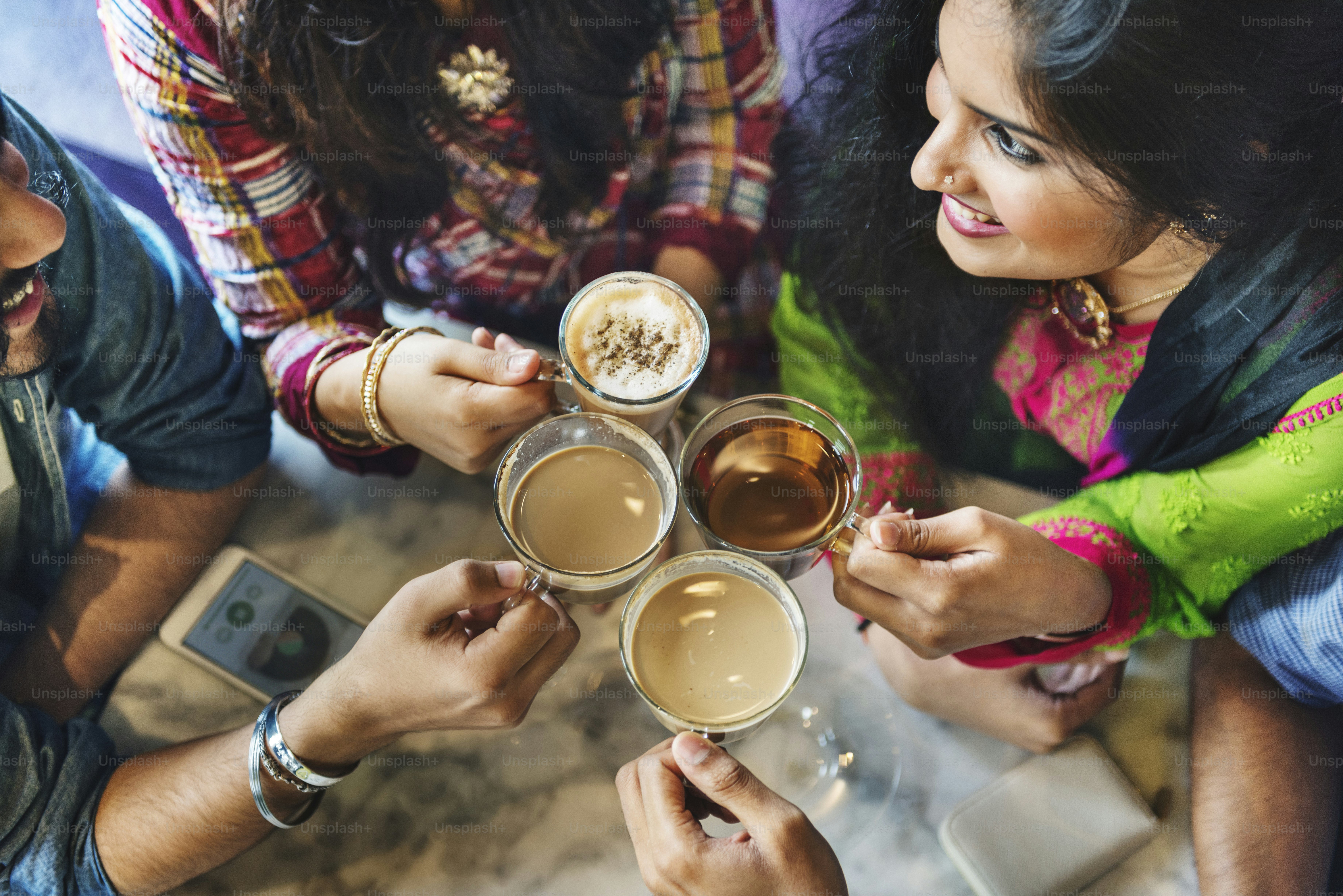 Friend Group Holding Coffee Tea Concept photo – Celebration Image on ...