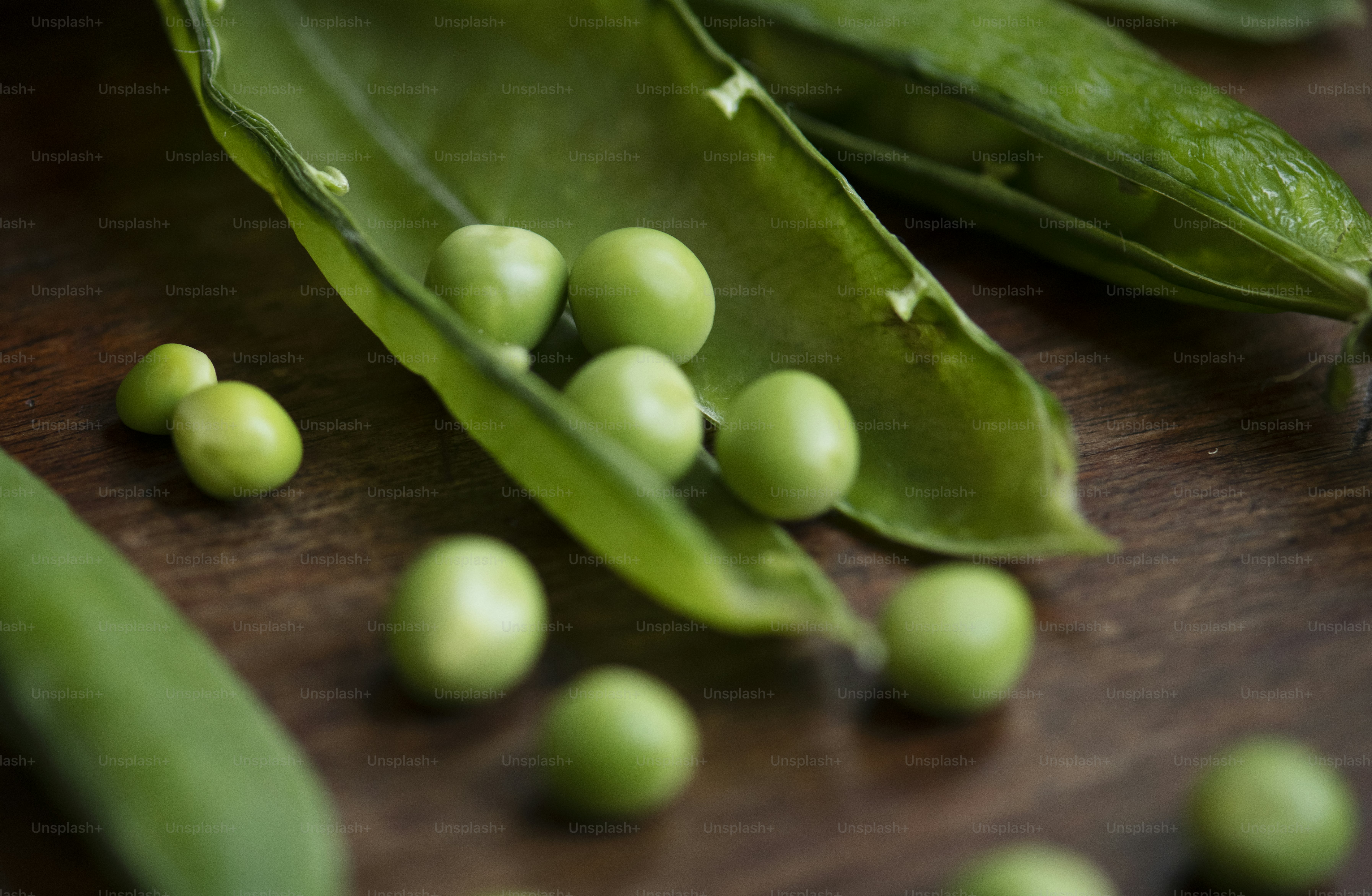Close-up ide resep fotografi makanan polong kacang hijau