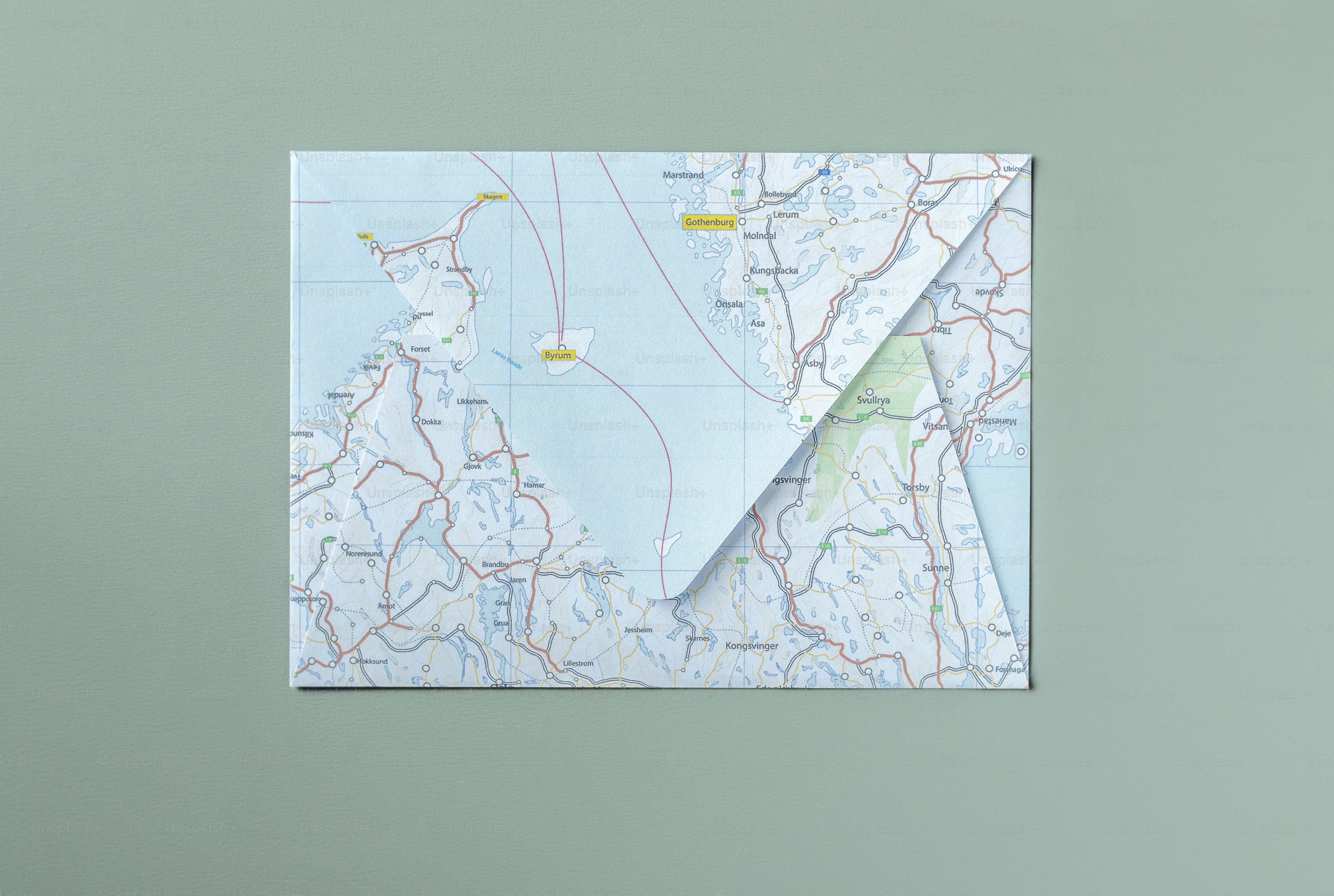 World map patterned envelope mockup***These maps are derived from our own designs. They do not infringe on any copyright design.