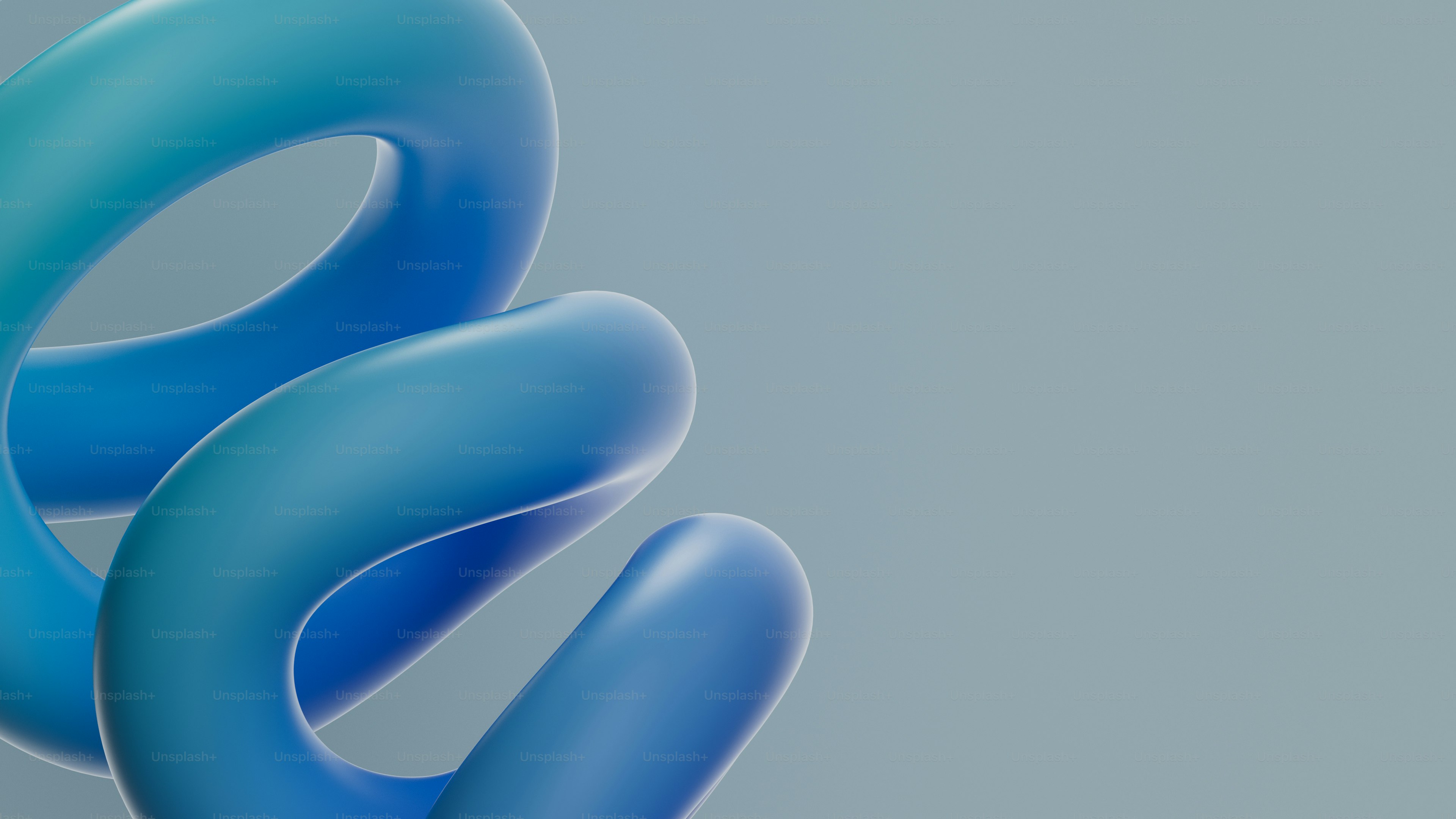 Abstract blue spiral on a light gray background