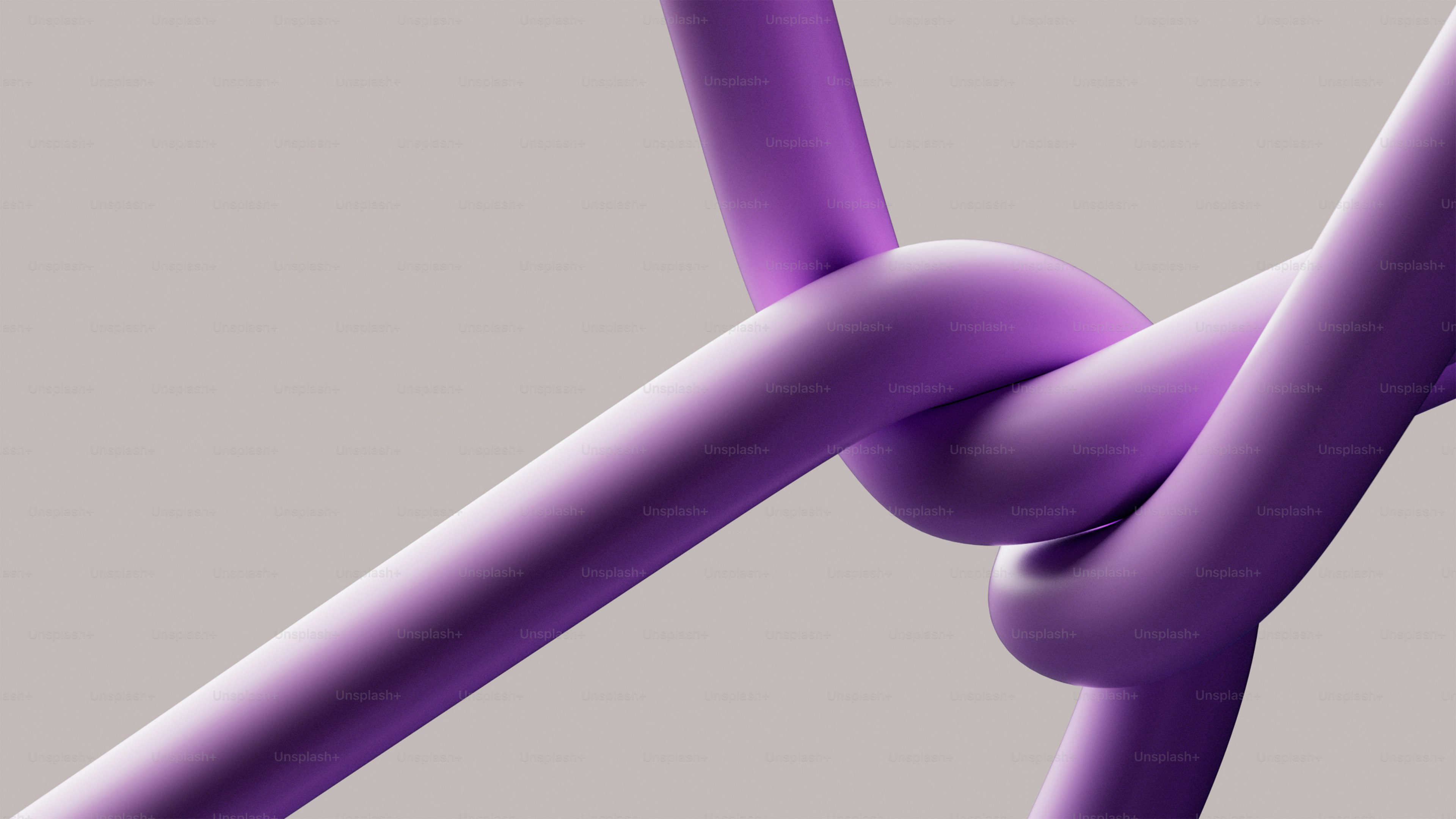 Abstract purple strands intertwined on a gray background.