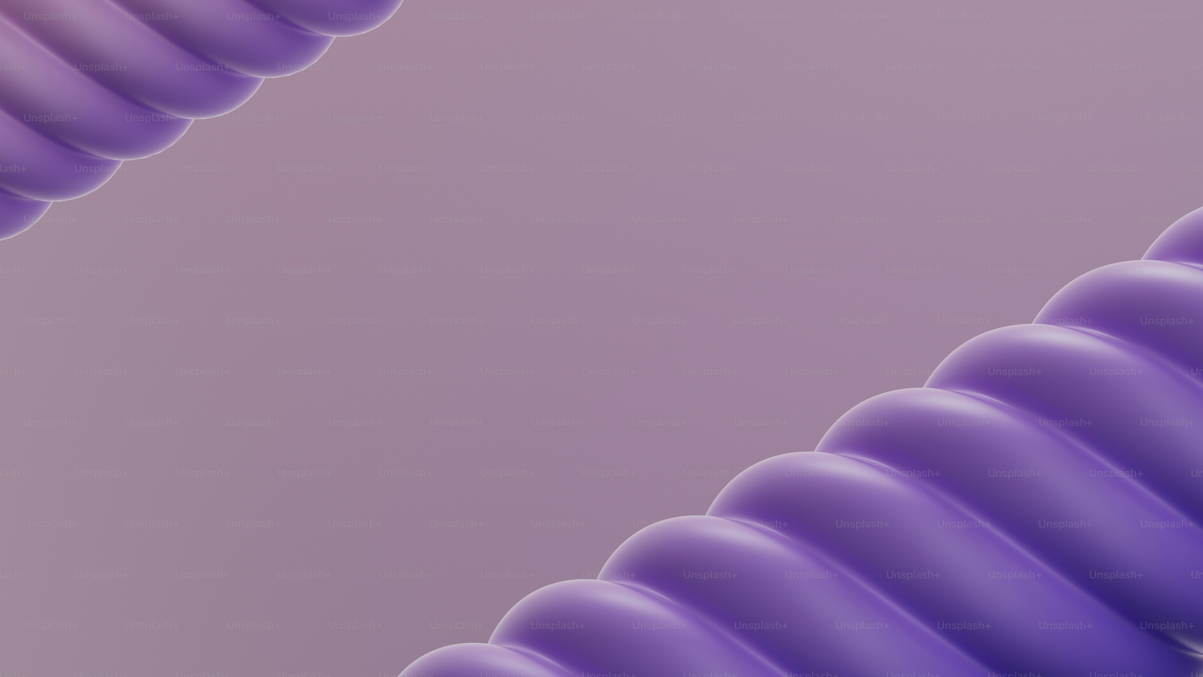 Abstract purple coils against a soft lavender background