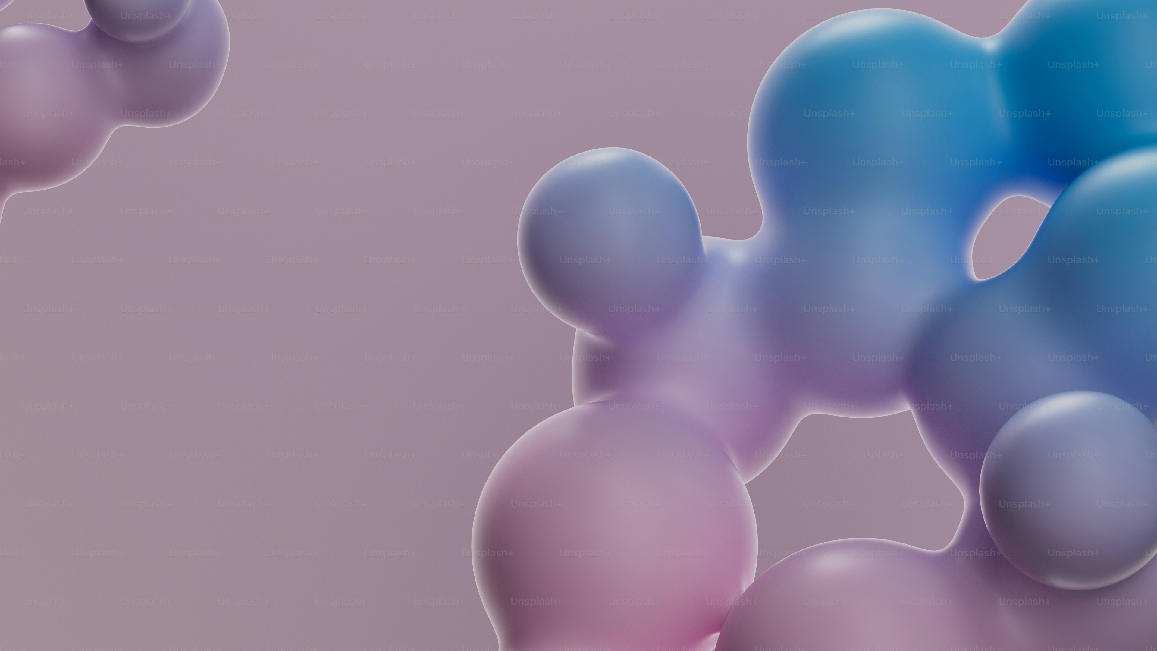 Abstract organic shapes in pastel pink and blue