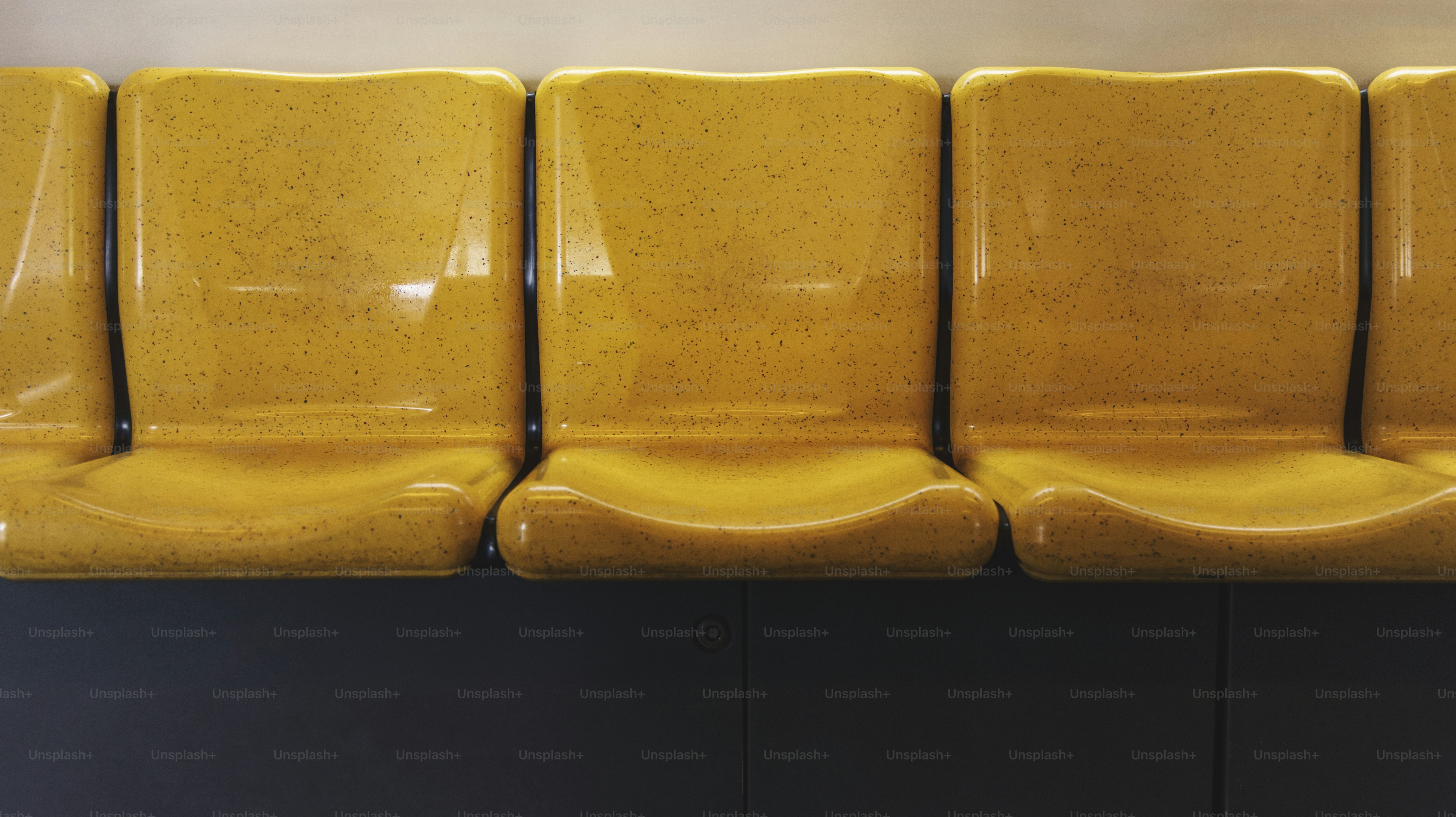 A row of yellow seats
