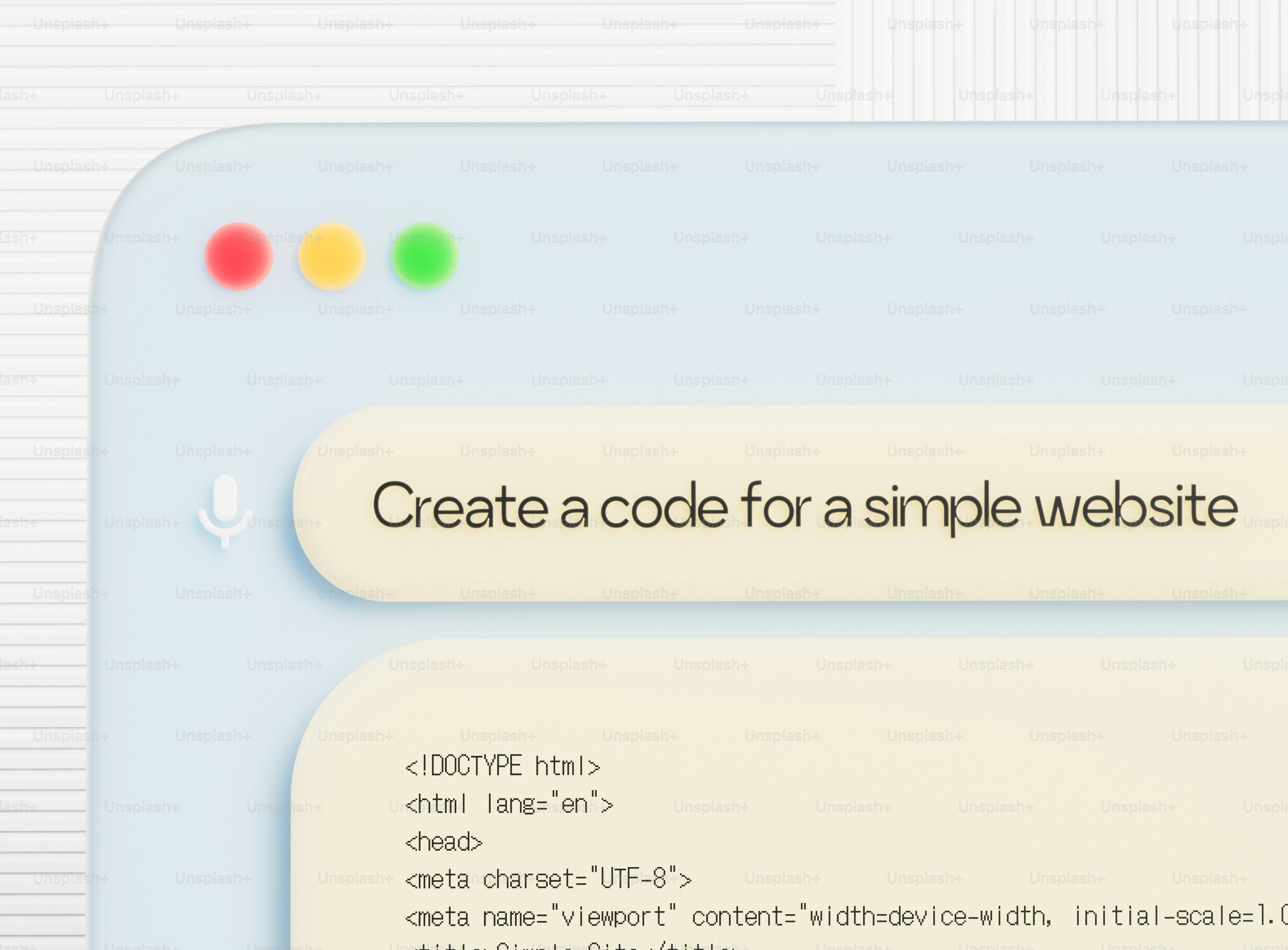 Computer screen displaying code for a simple website