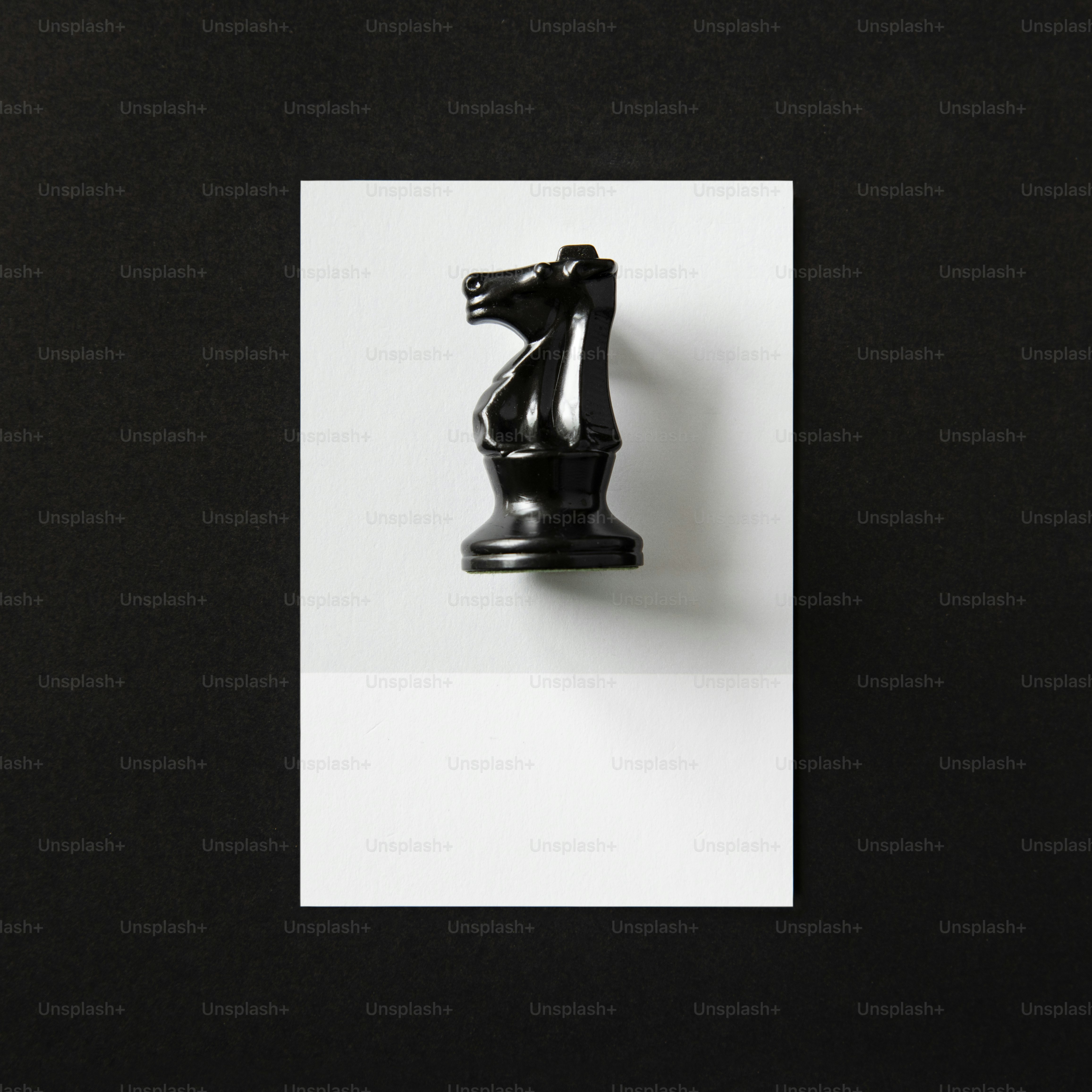 Plano monocromo de una pieza de ajedrez de caballo