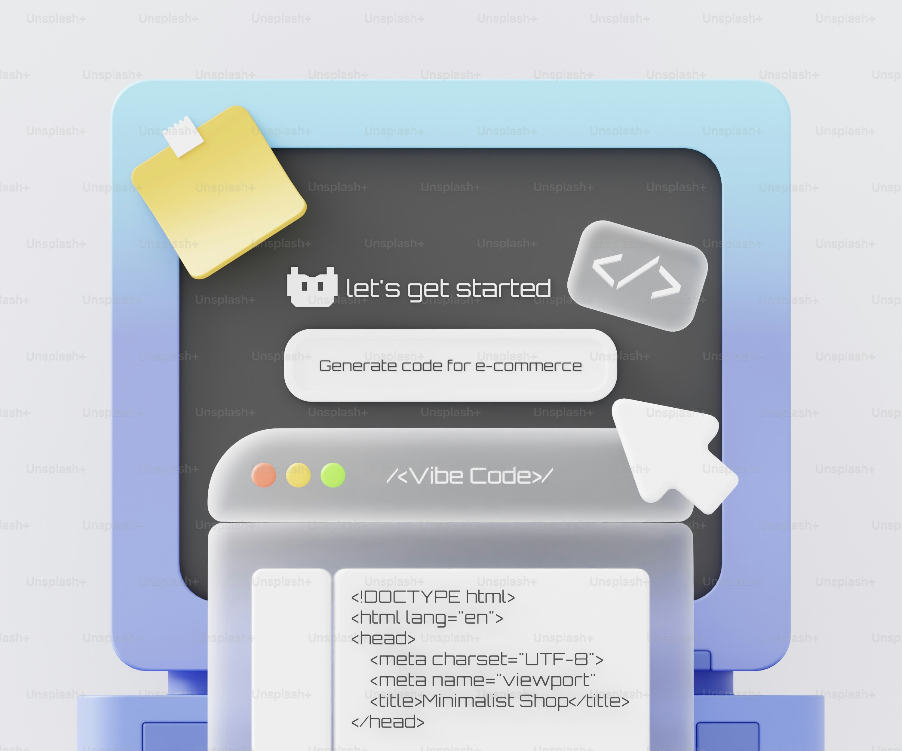 Der Computerbildschirm zeigt die Programmierung und die E-Commerce-Oberfläche an