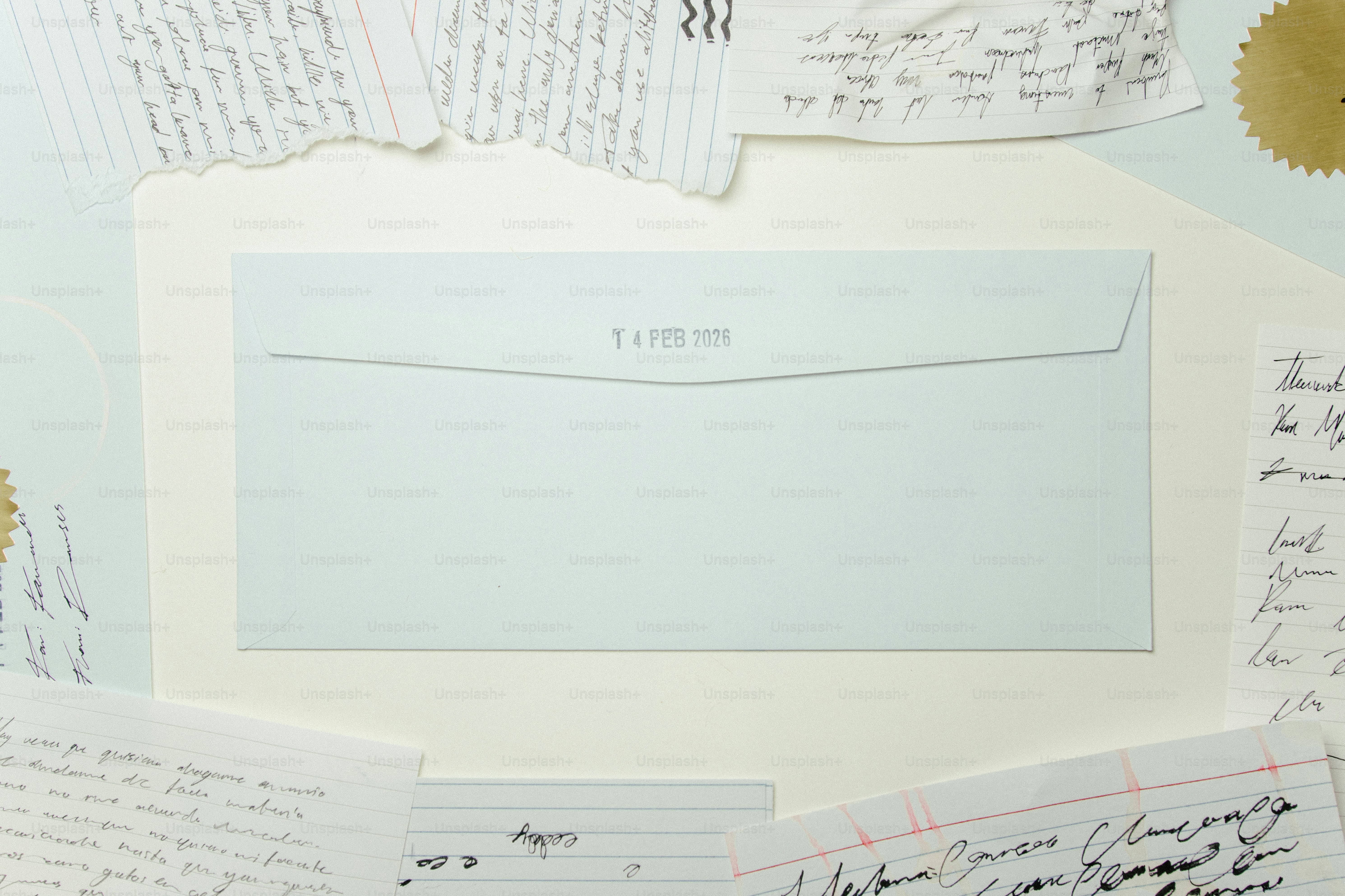 Three colorful envelopes inside a white envelope photo – Paper Image on ...