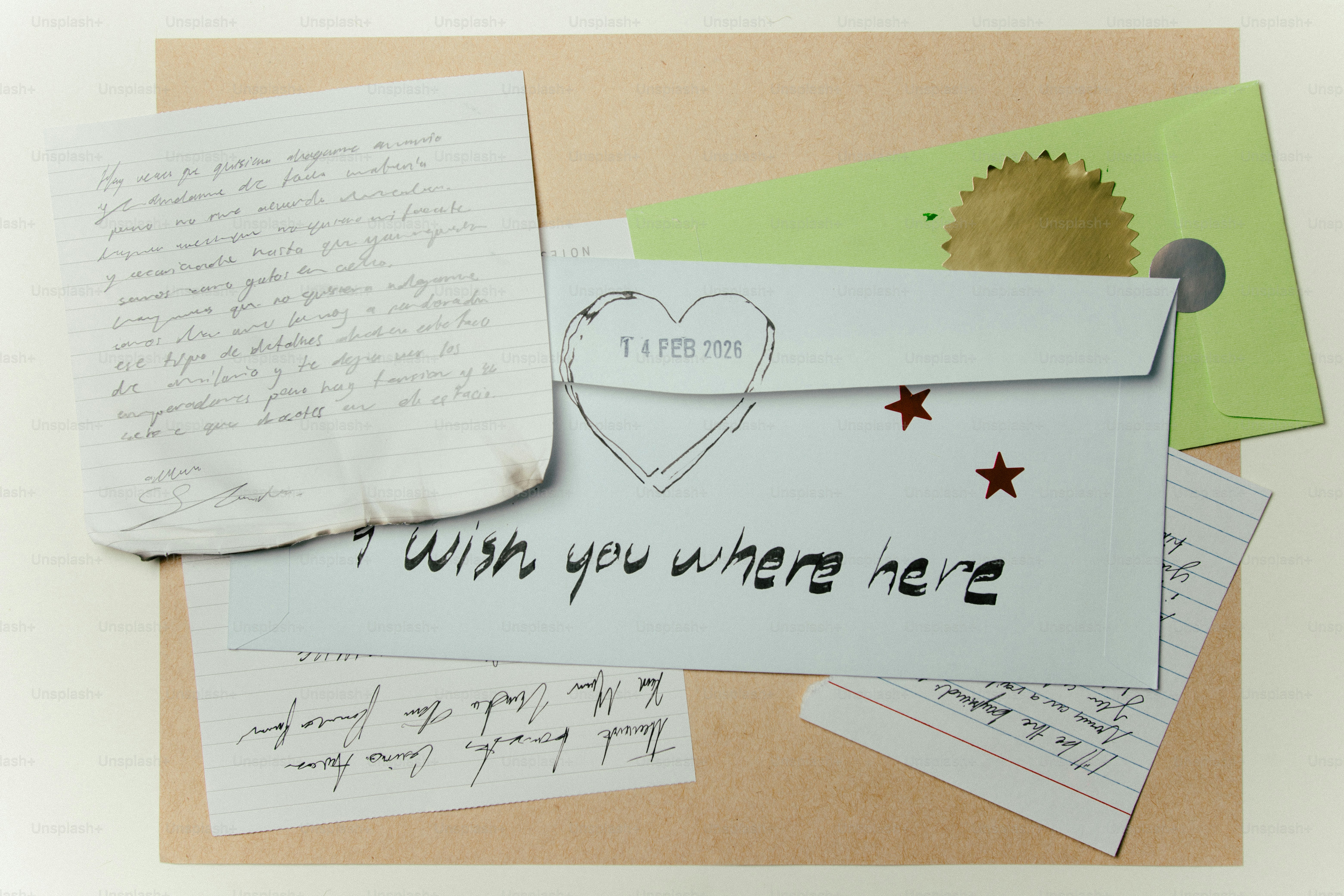 Three colorful envelopes inside a white envelope photo – Paper Image on ...