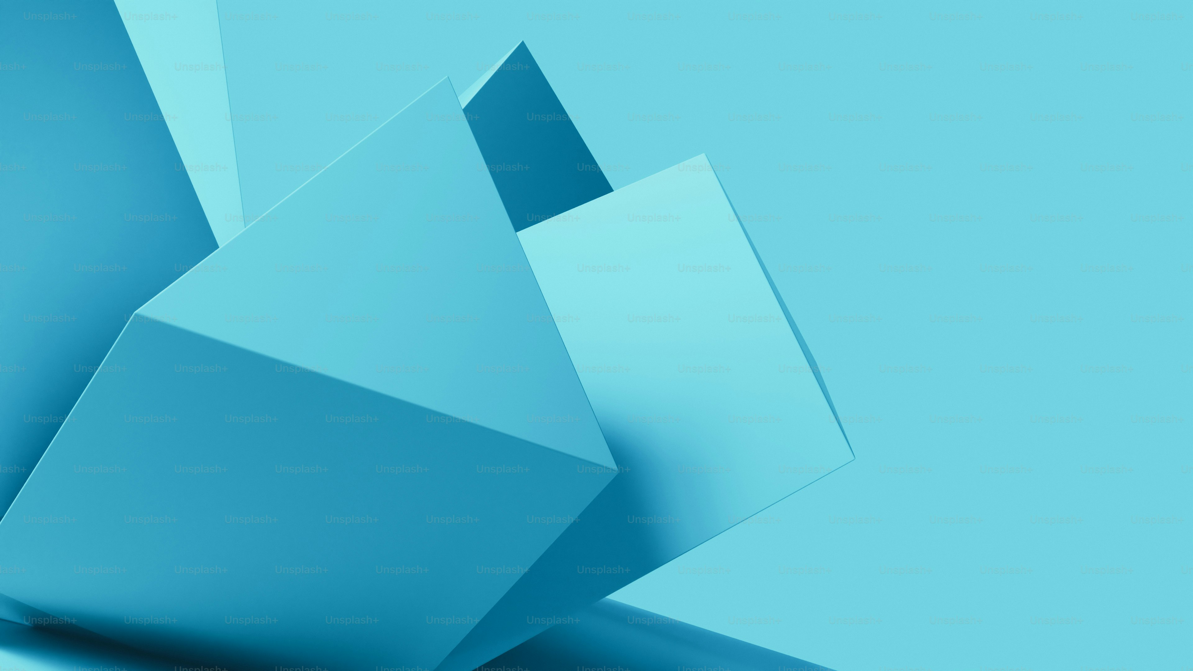 파란색 음영의 추상적 기하학적 도형들