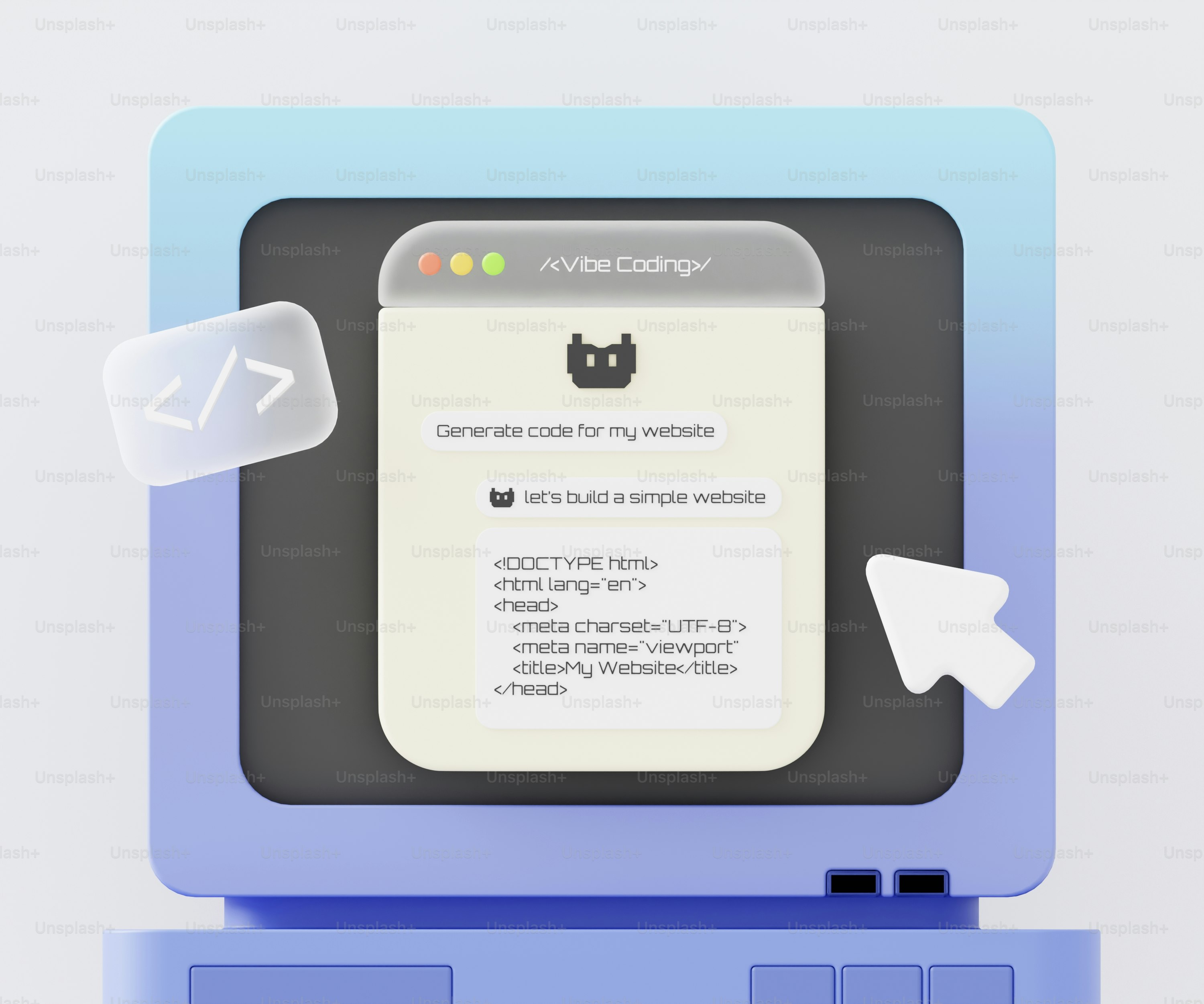 Computerbildschirm zeigt Code zur Website-Erstellung an