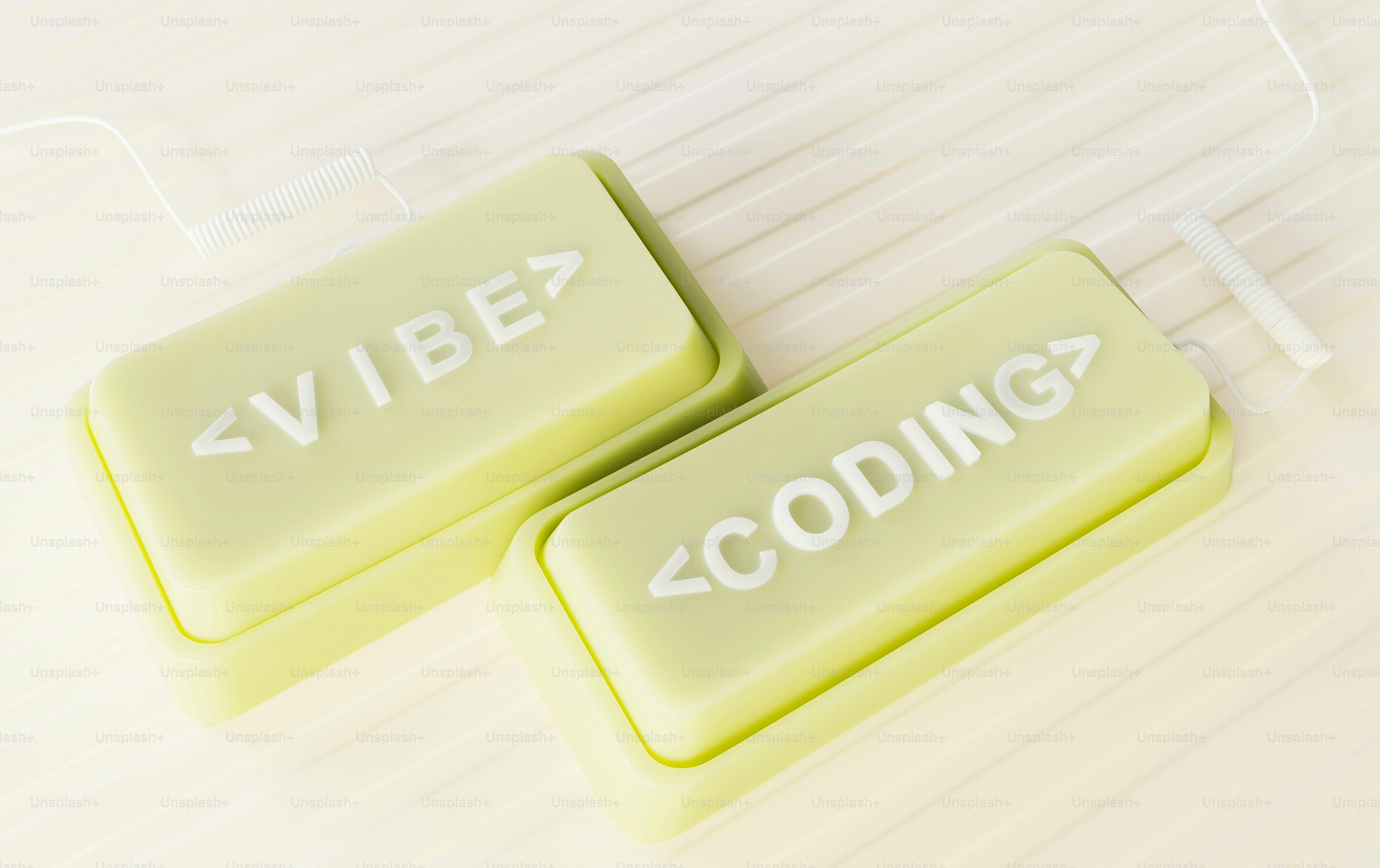 Dos pastillas de jabón verde claro con texto