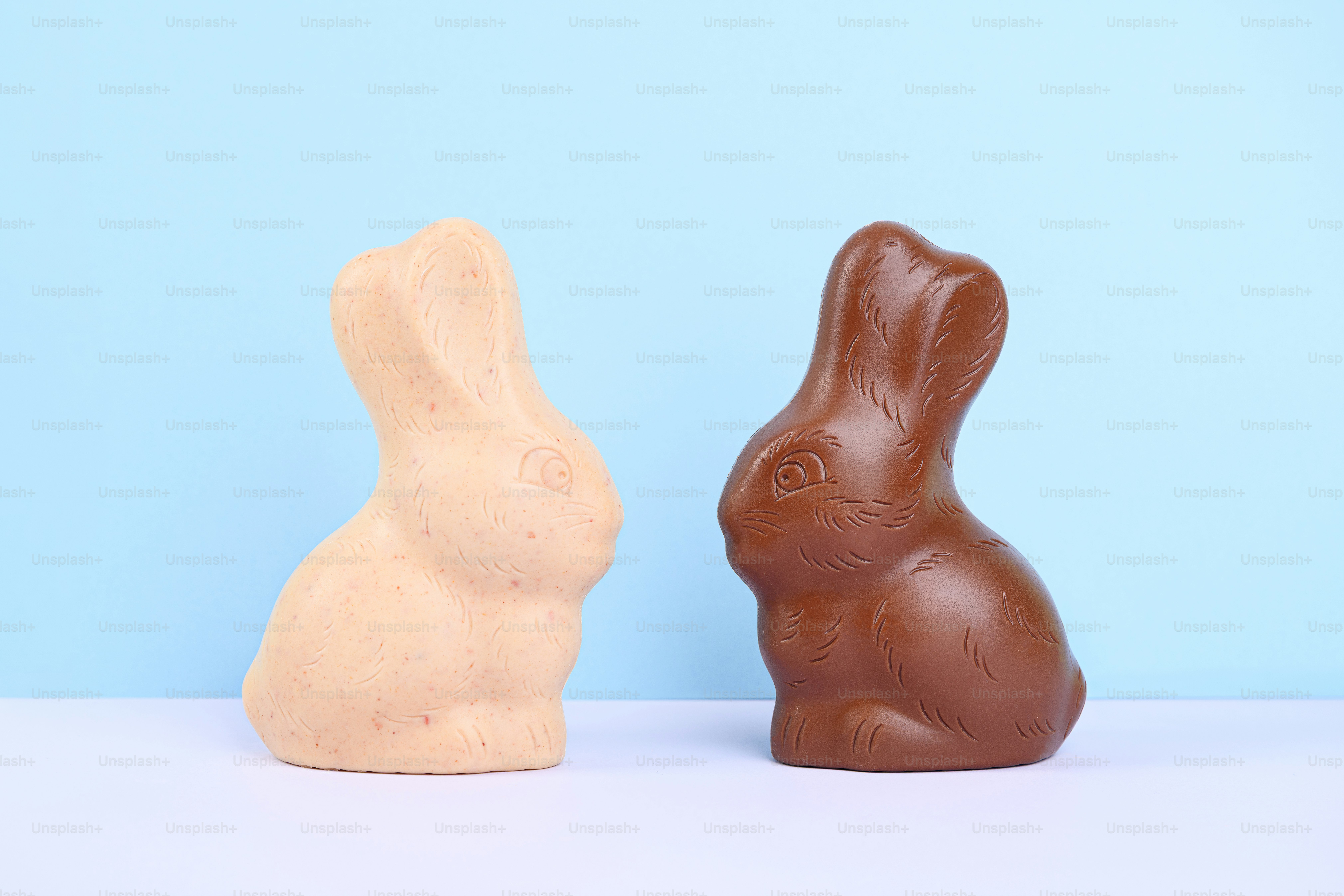 A broken chocolate bunny with pieces on the ground photo – Easter Image ...