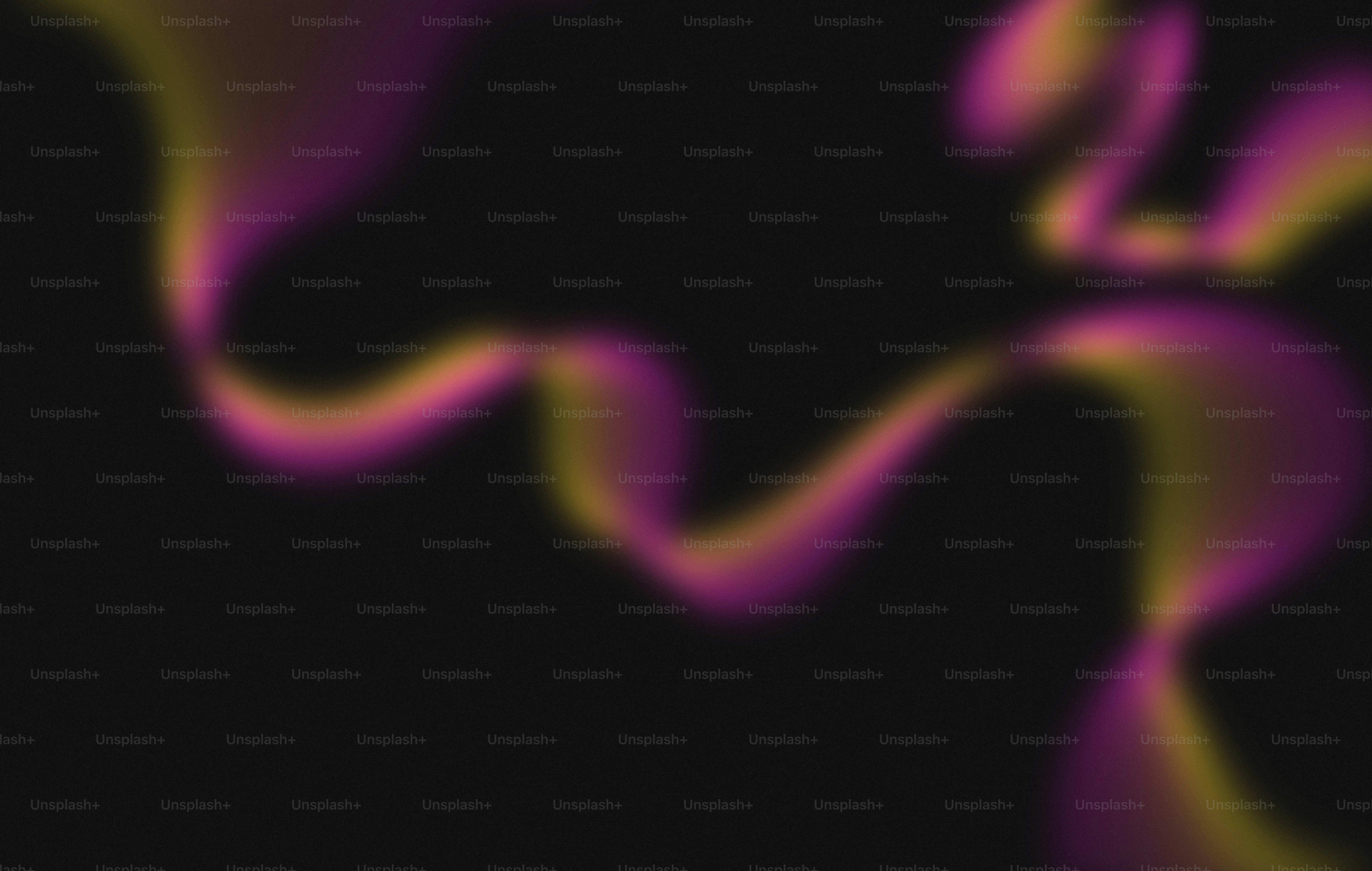 Fitas abstratas ondulantes de rosa e amarelo sobre preto