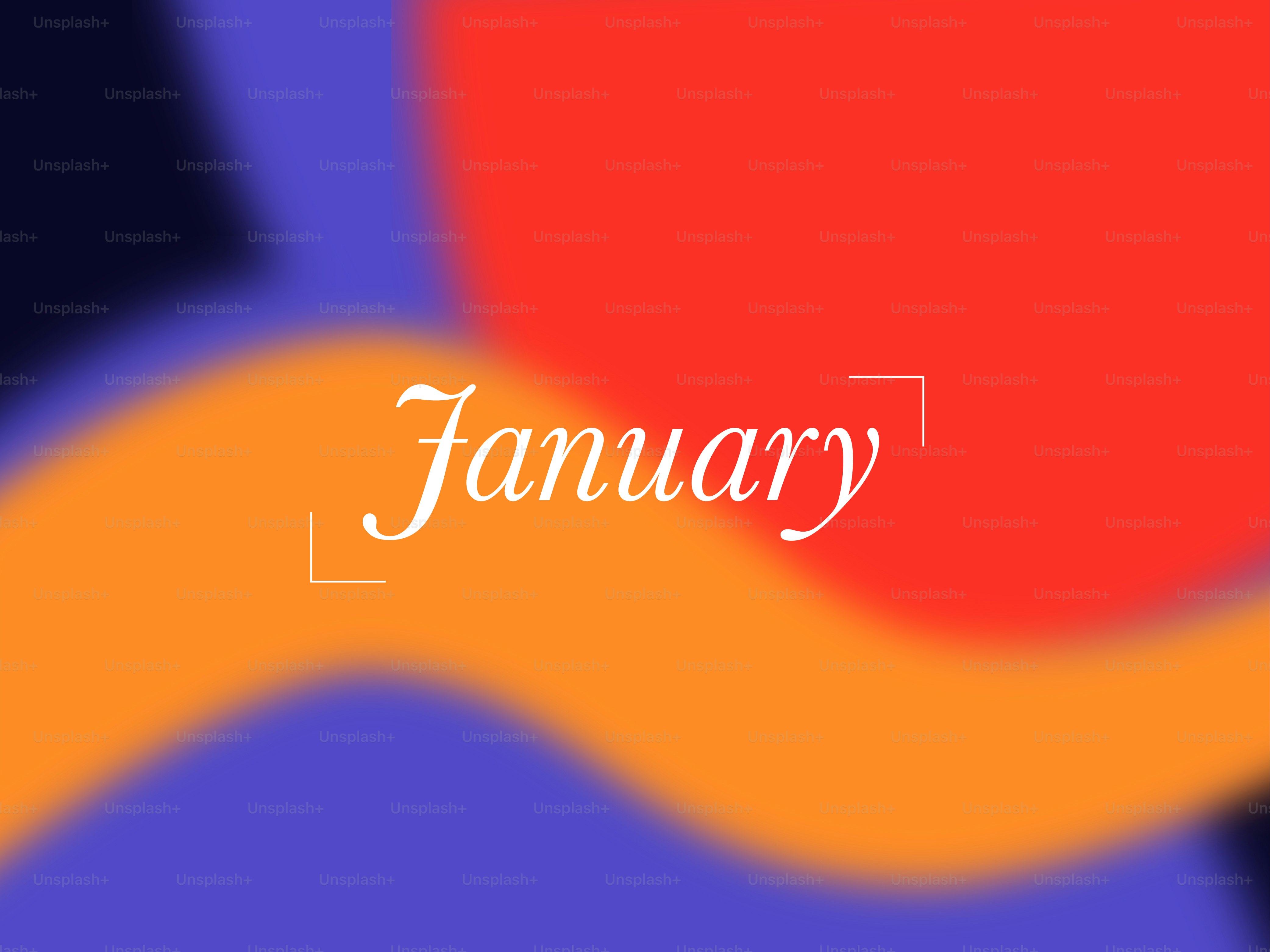 Abstract january text on colorful blurred background