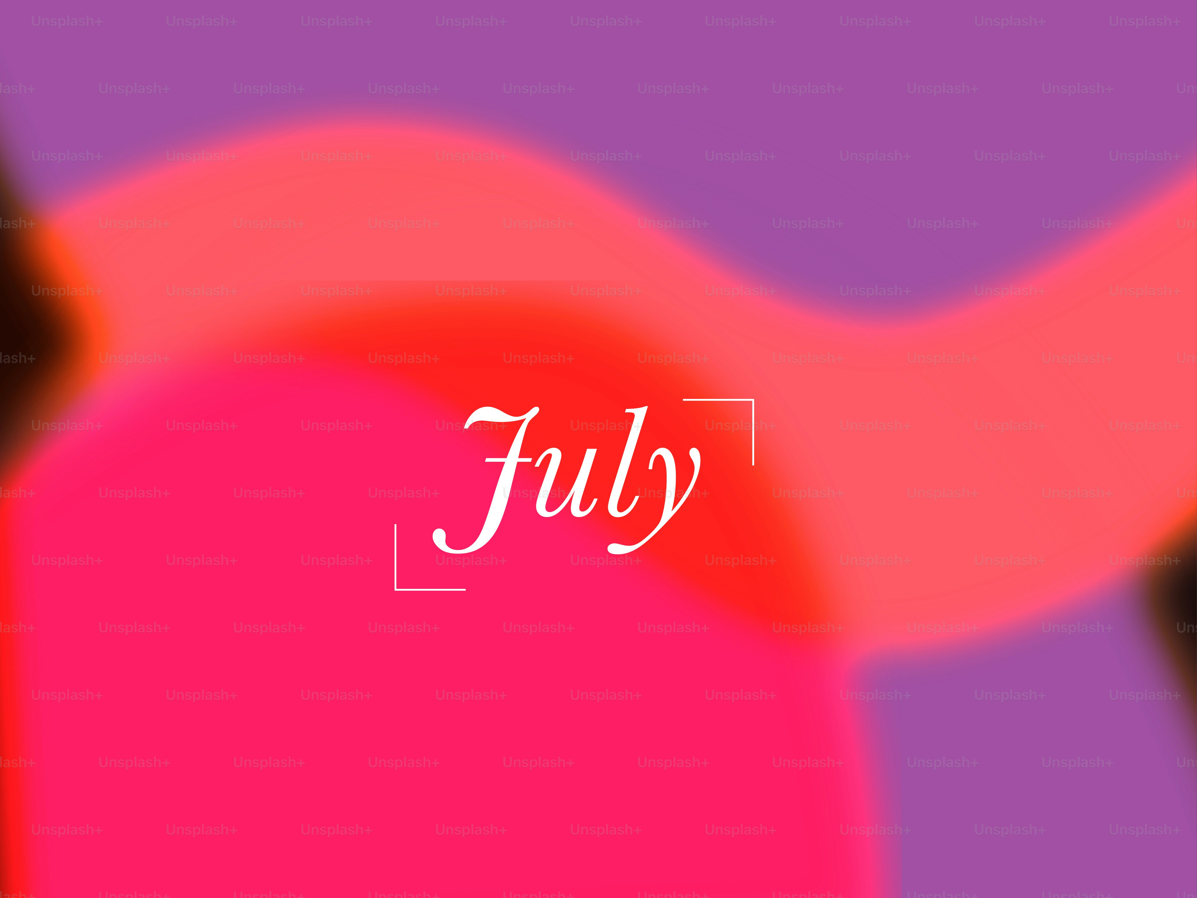 Abstract colorful background with the word july