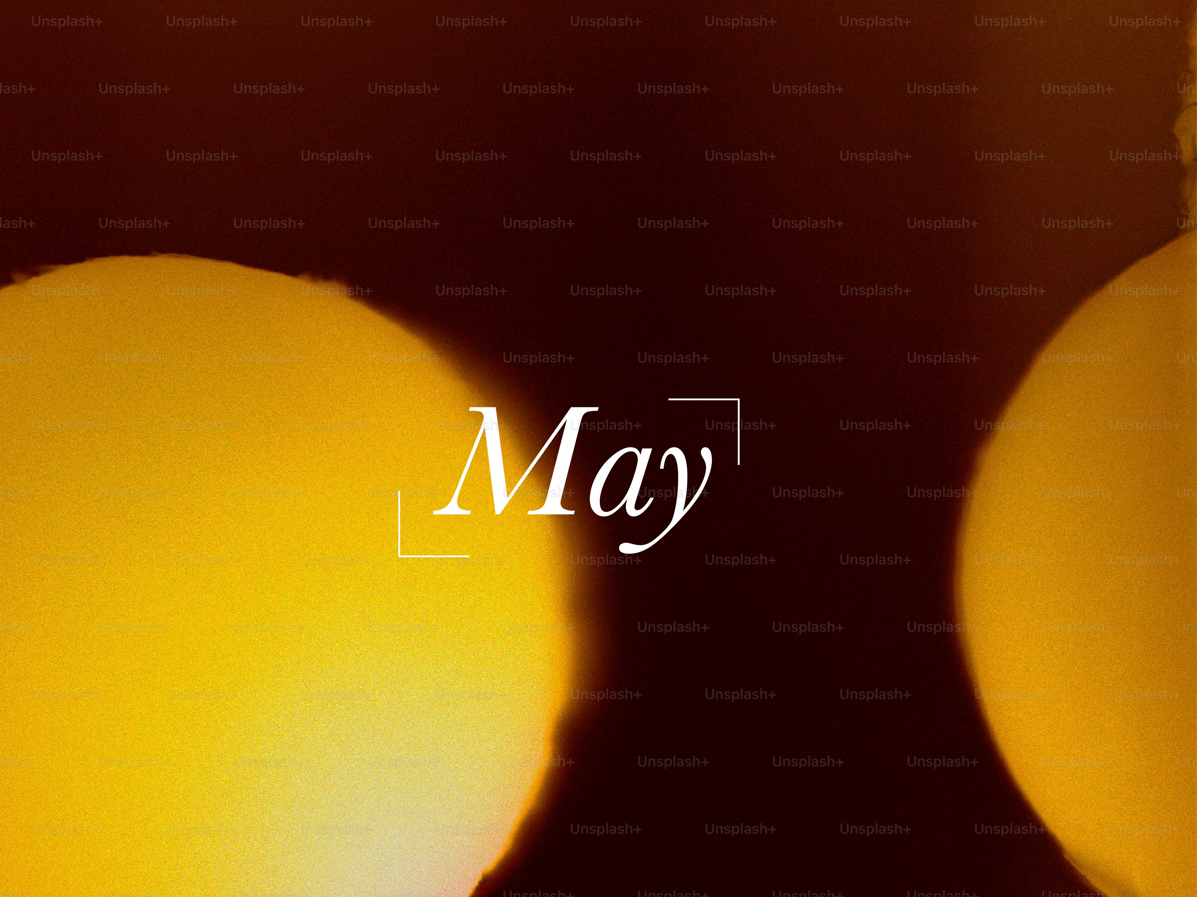 Abstract warm bokeh with the word may