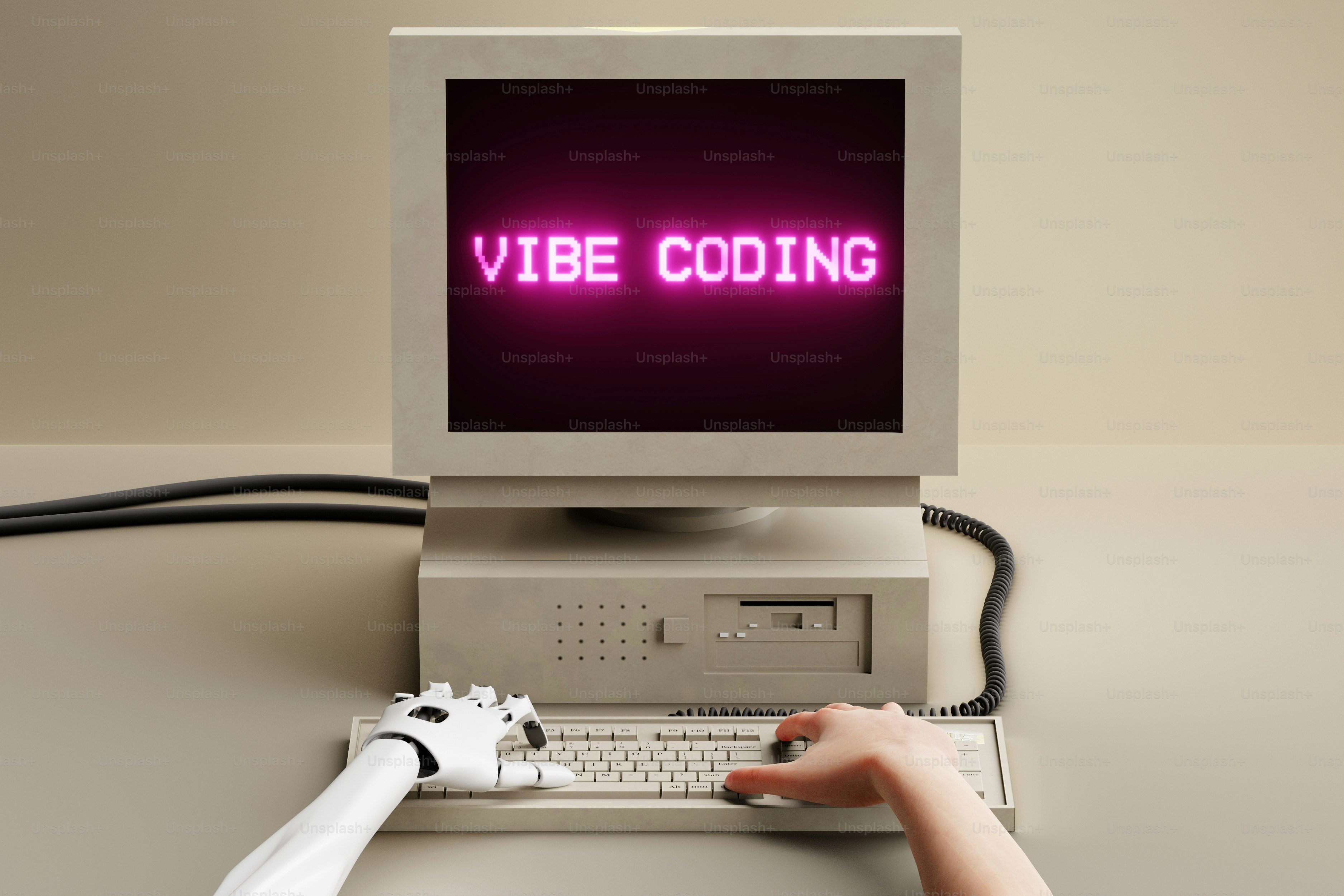 Man with computer monitor head displays 