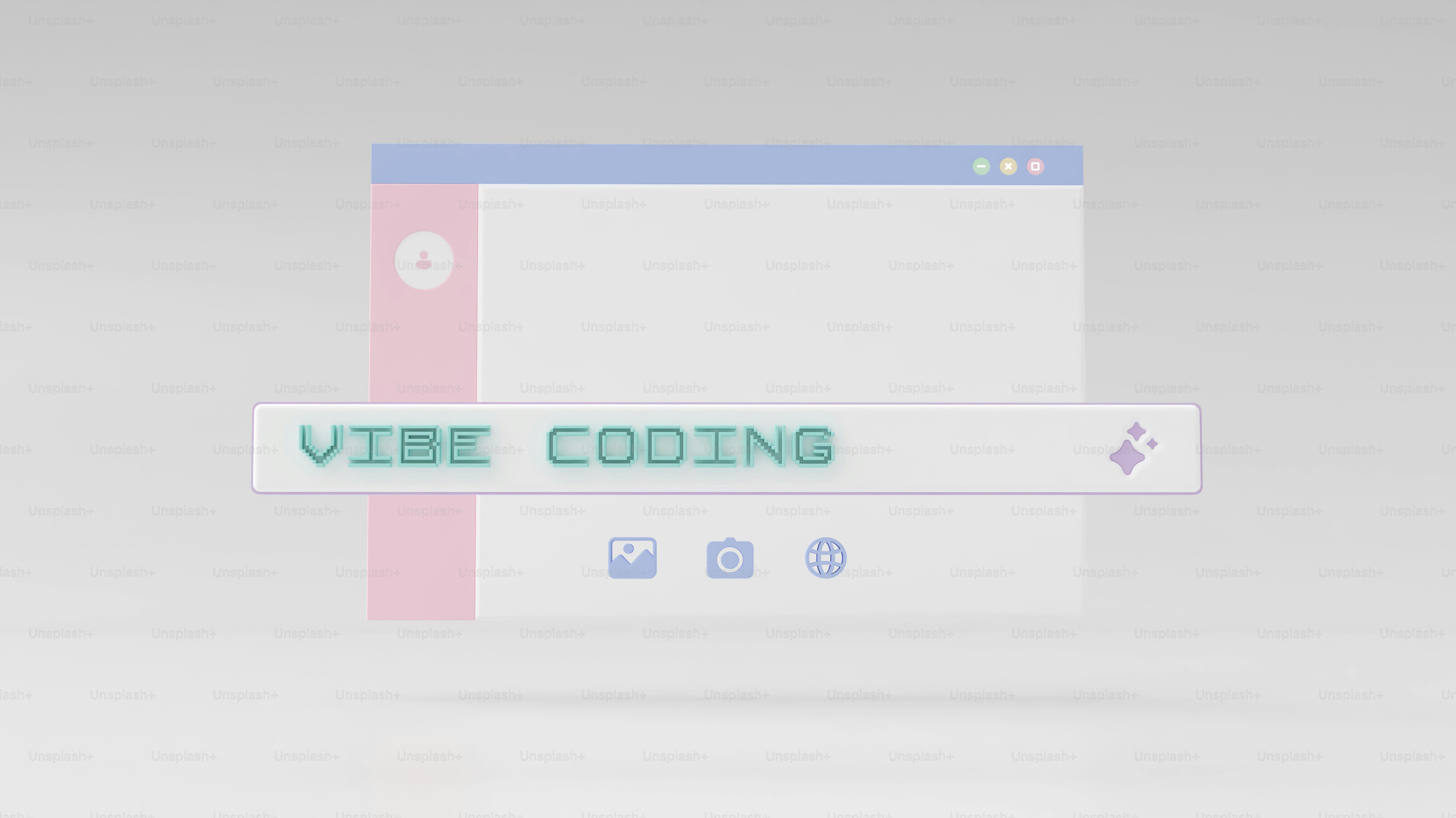 Minimalist window interface with 'vibe coding' text. photo – Technology ...
