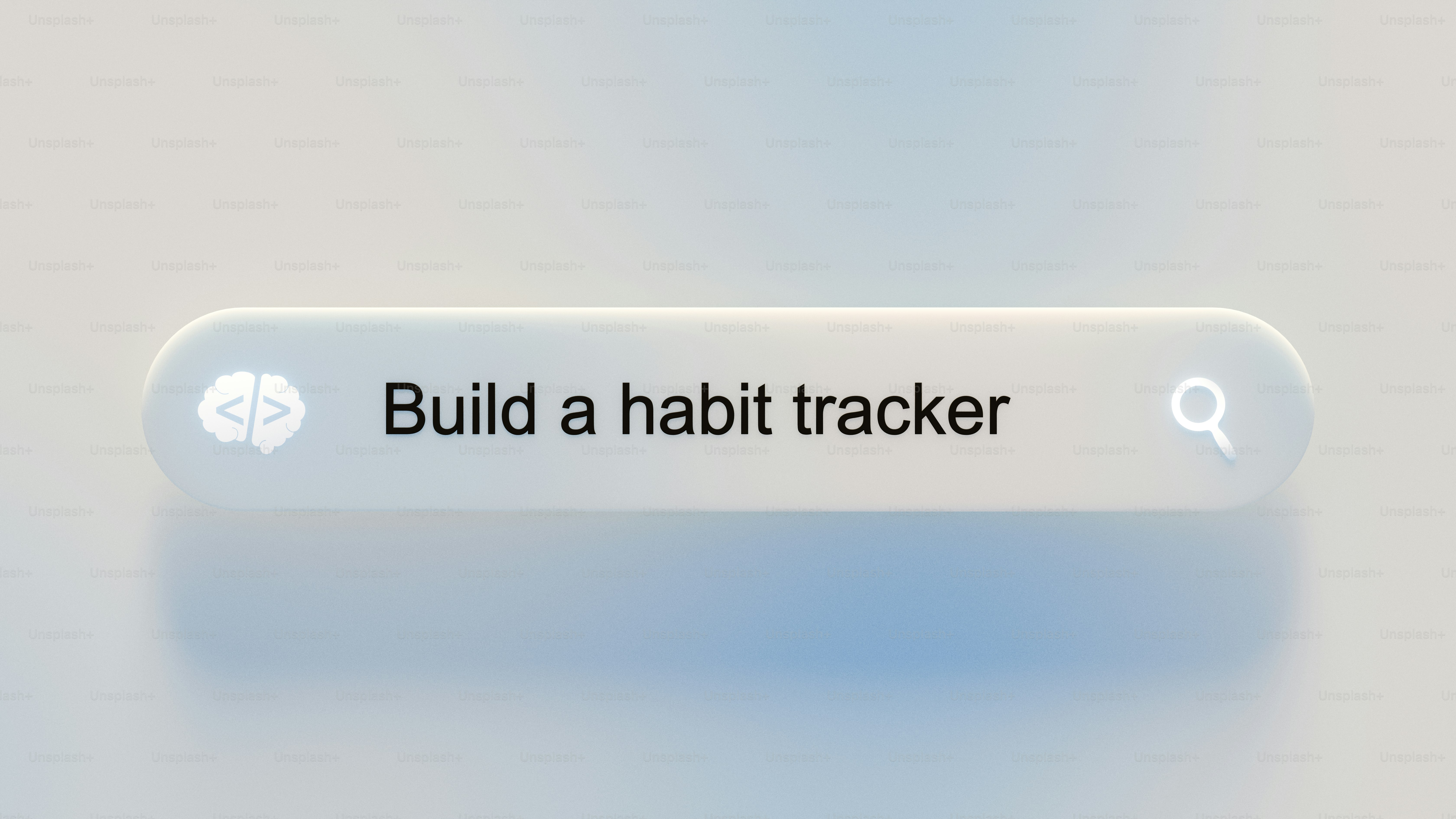 Barra de busca com texto 'crie um rastreador de hábitos'