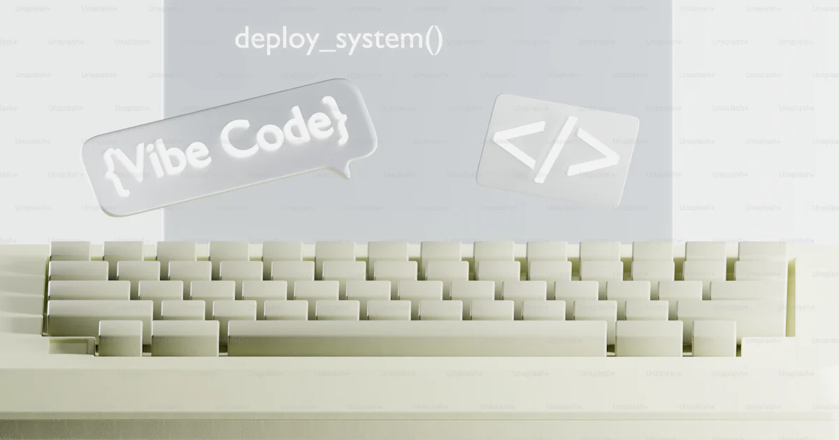 Keyboard with python code and "vibe code" text. photo – Programming ...