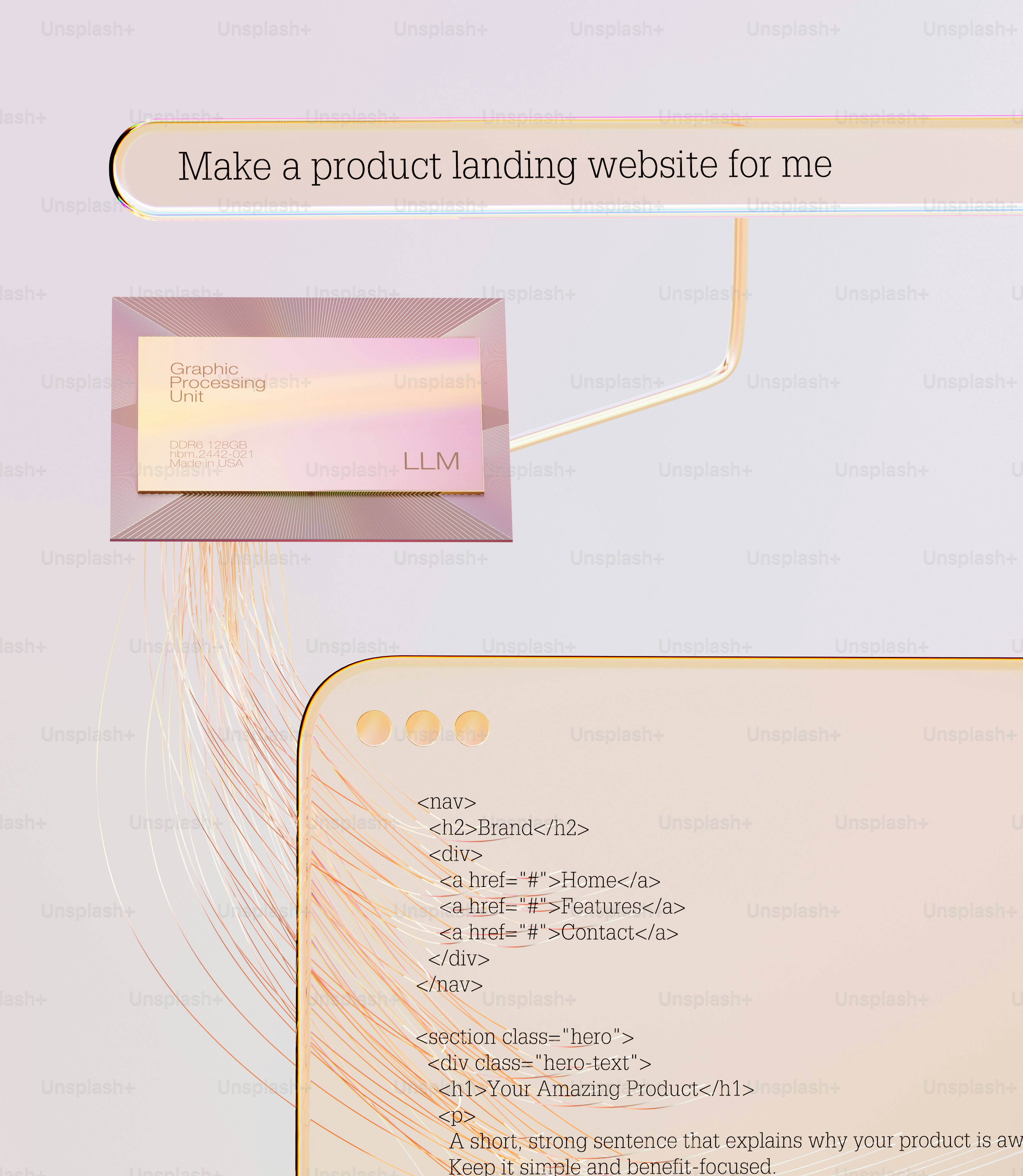 Website design concept with code snippets