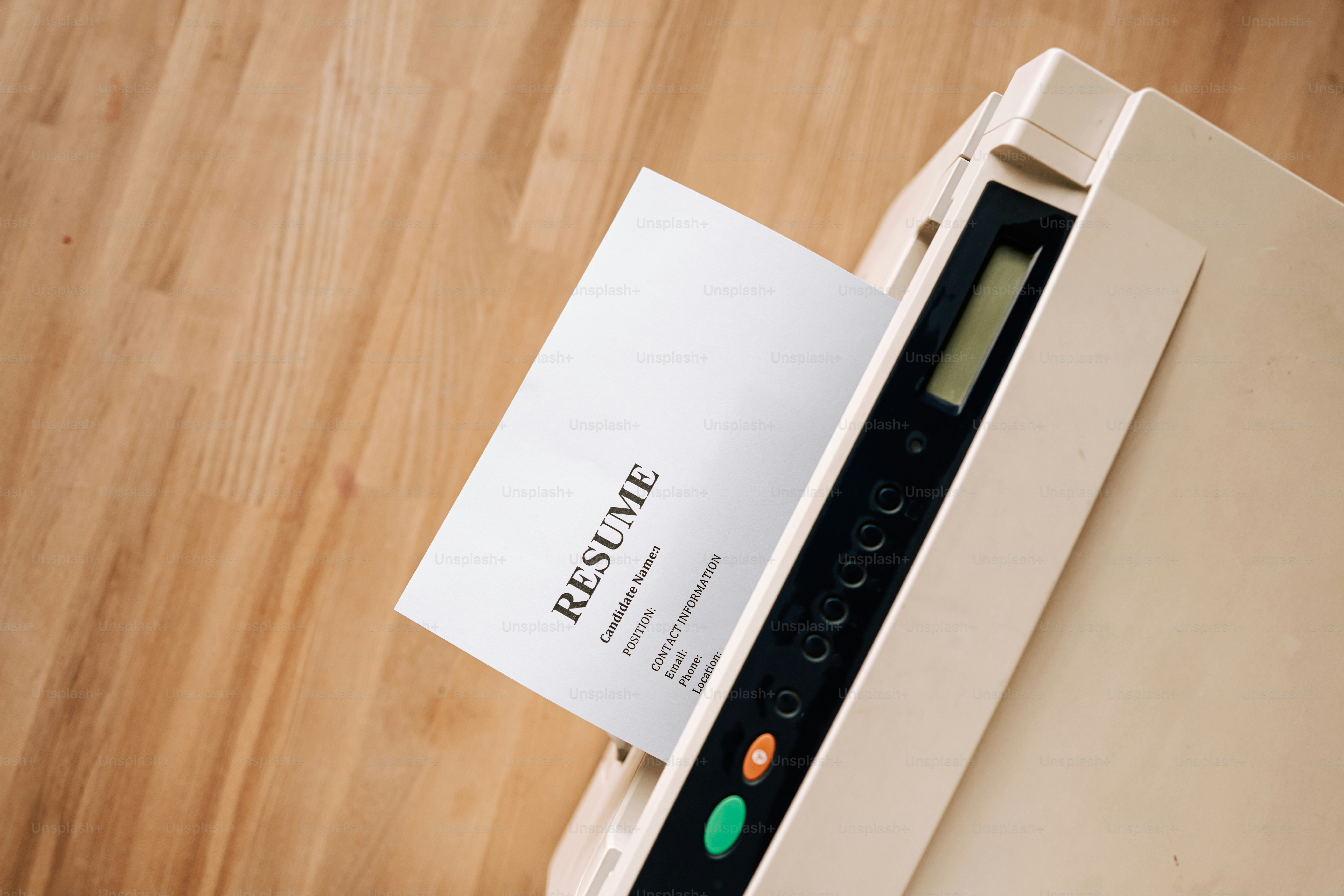 Resume being printed from a printer.
