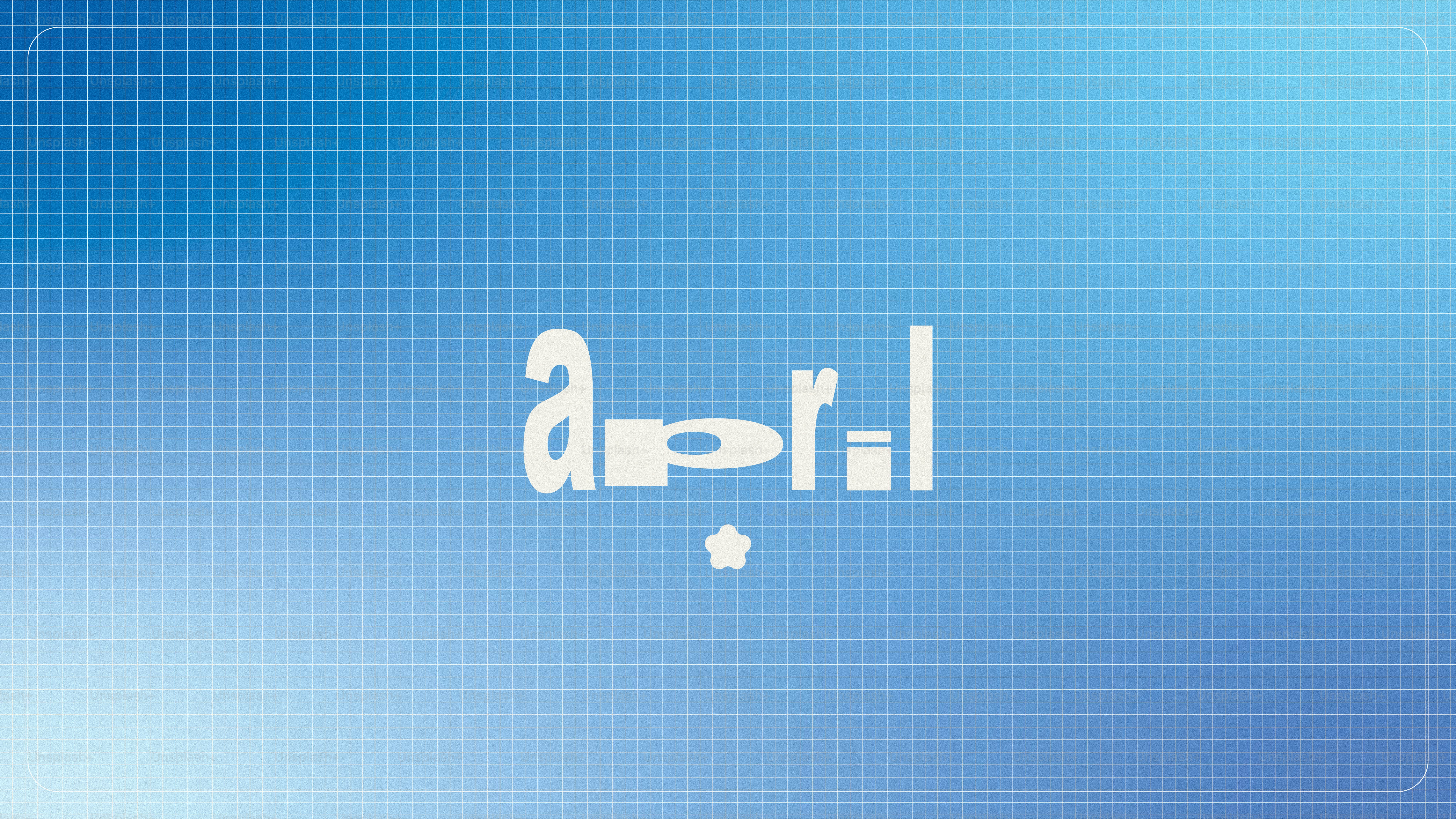 The word april on a blue background