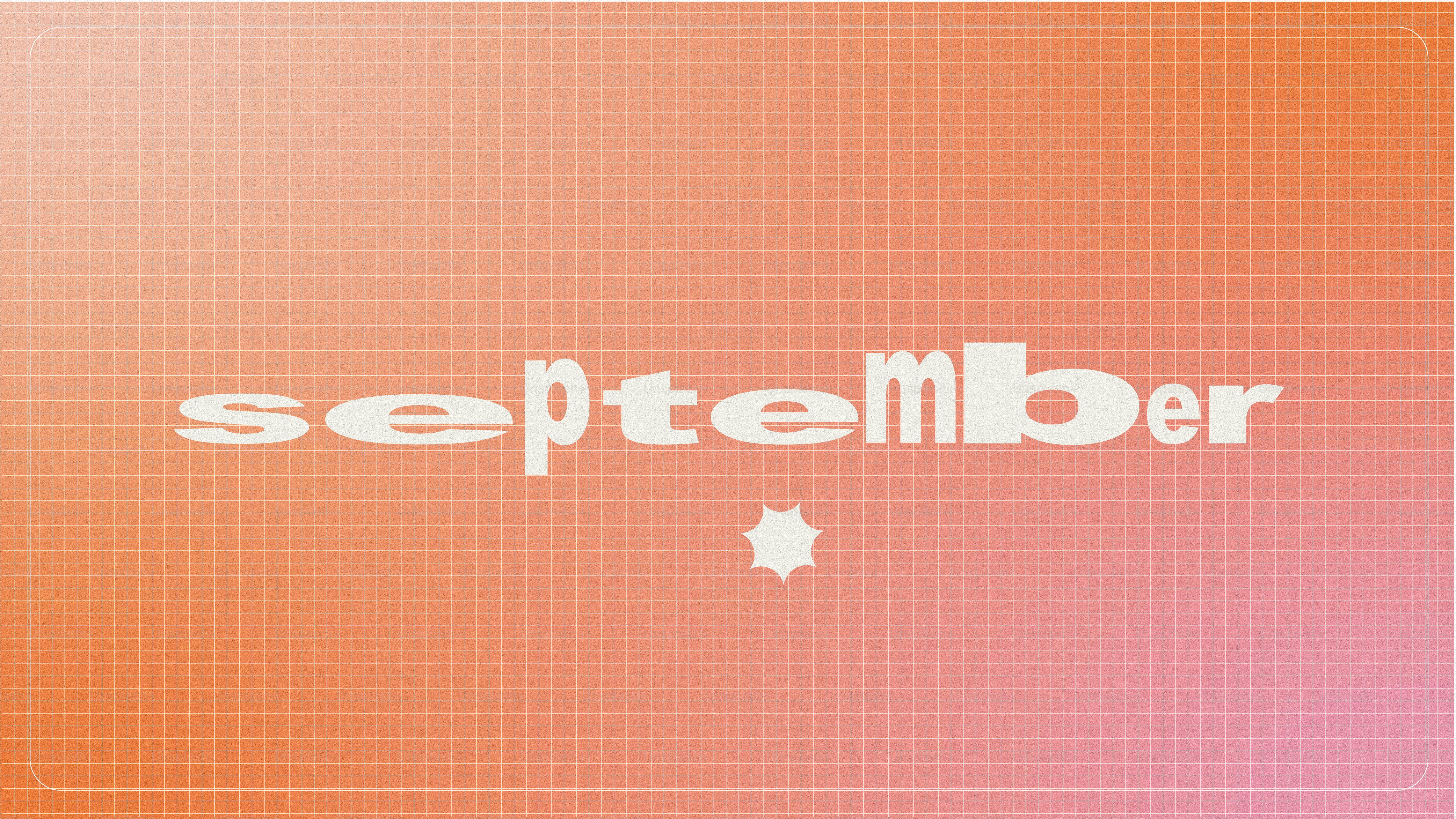 勾配背景の上の単語「september」