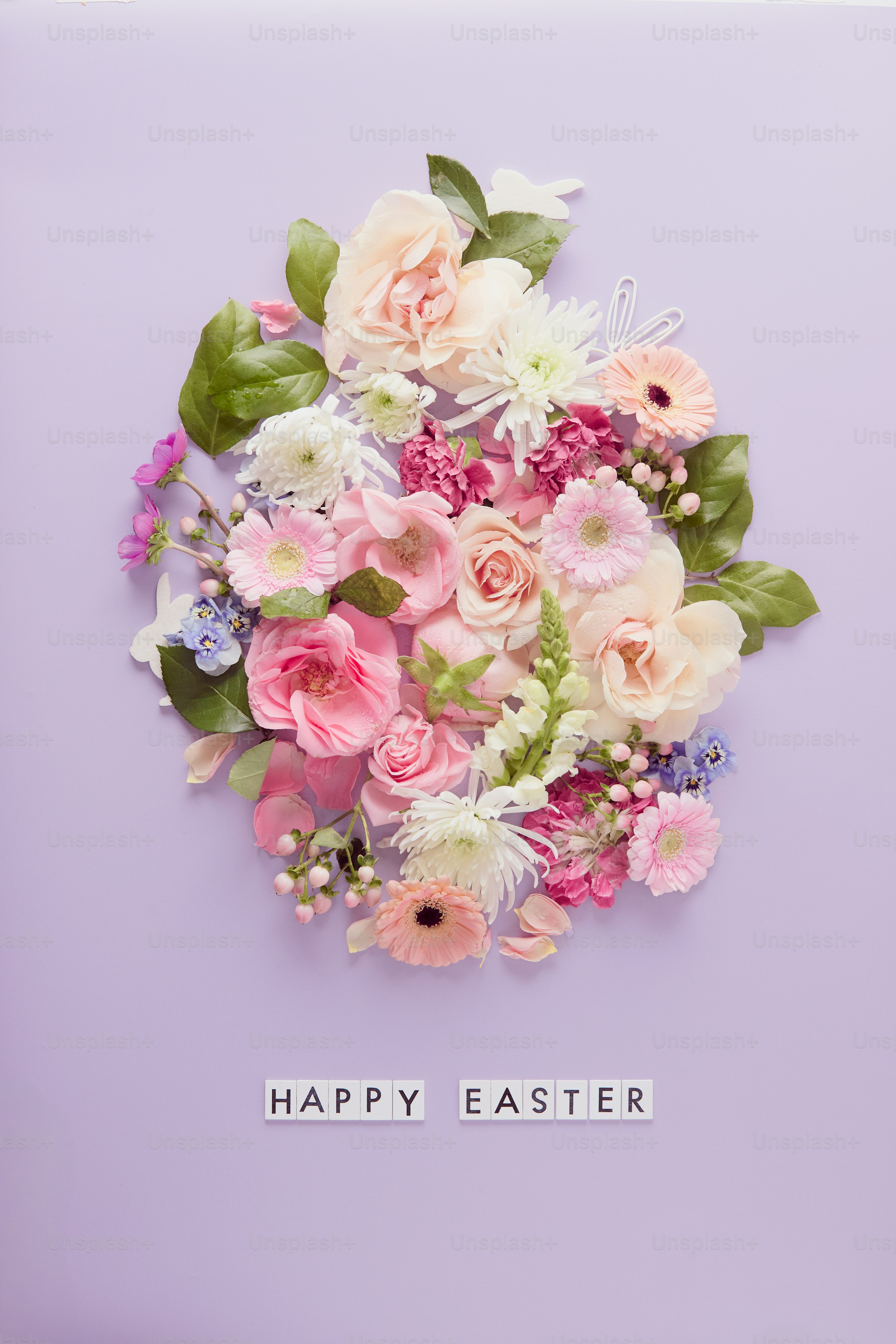 A beautiful arrangement of pastel easter flowers