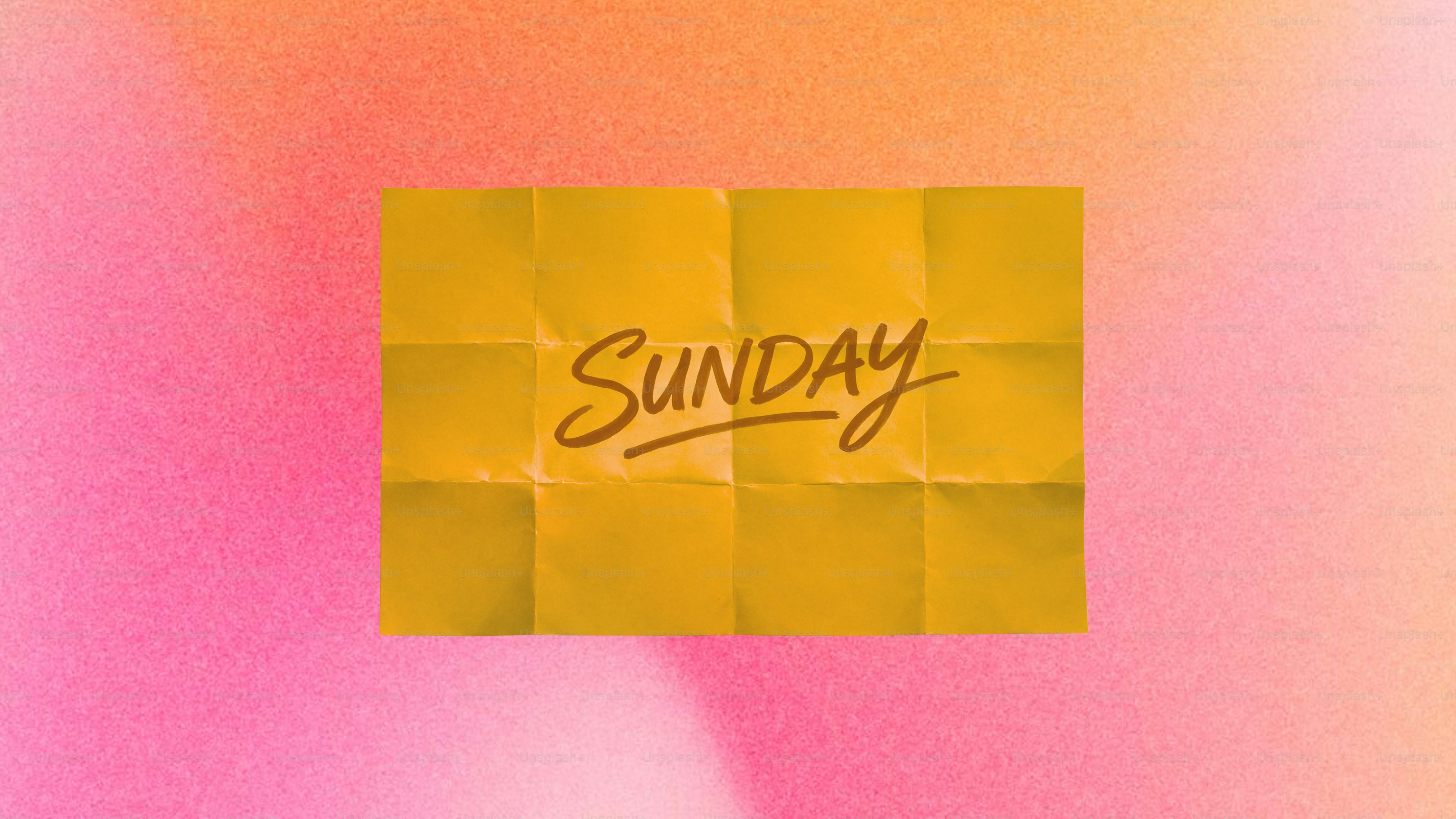 Yellow paper with "sunday" written on it