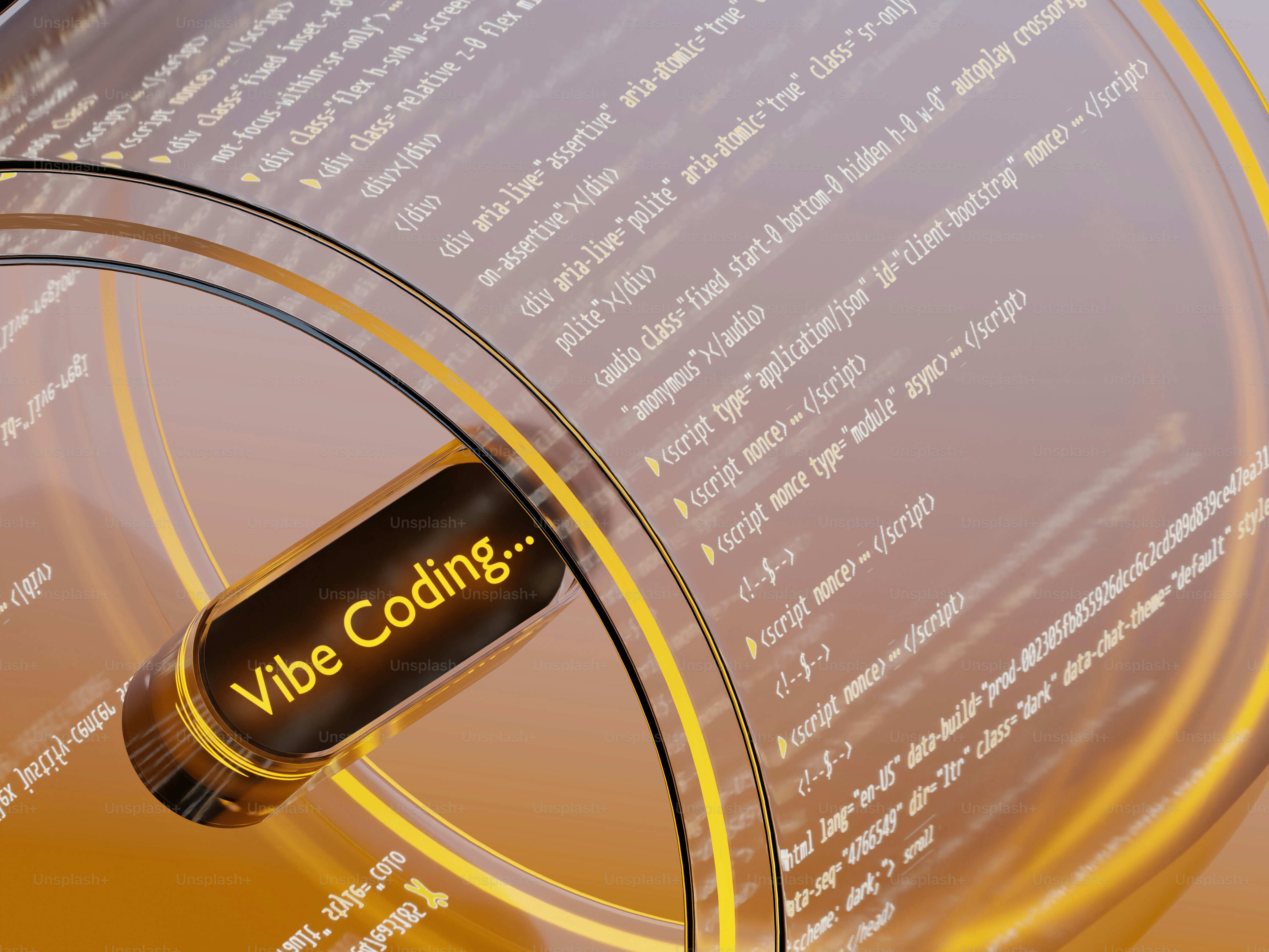 Abstrakter digitaler Code mit leuchtendem Text