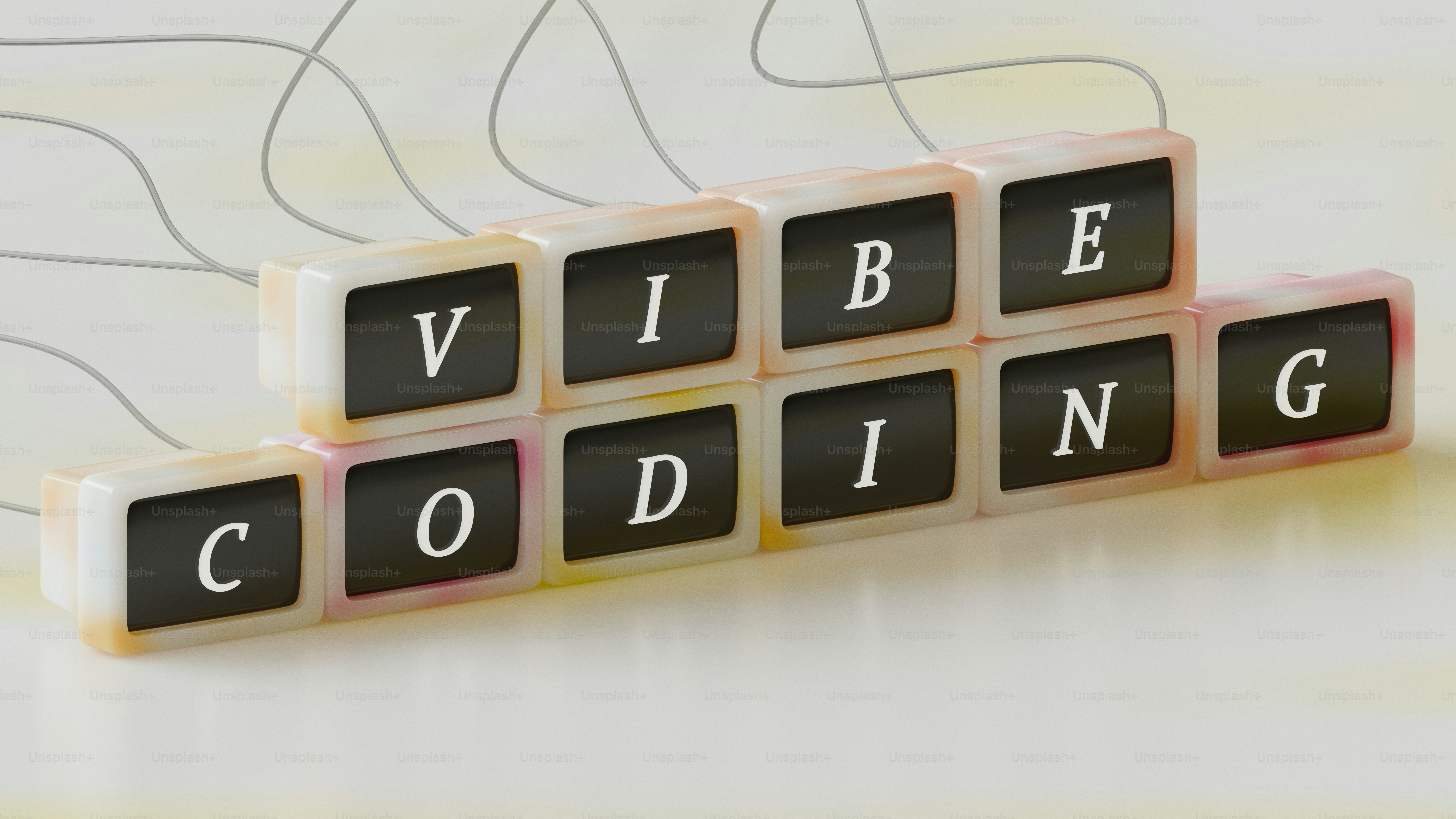 Vibe coding spelled out on blocks