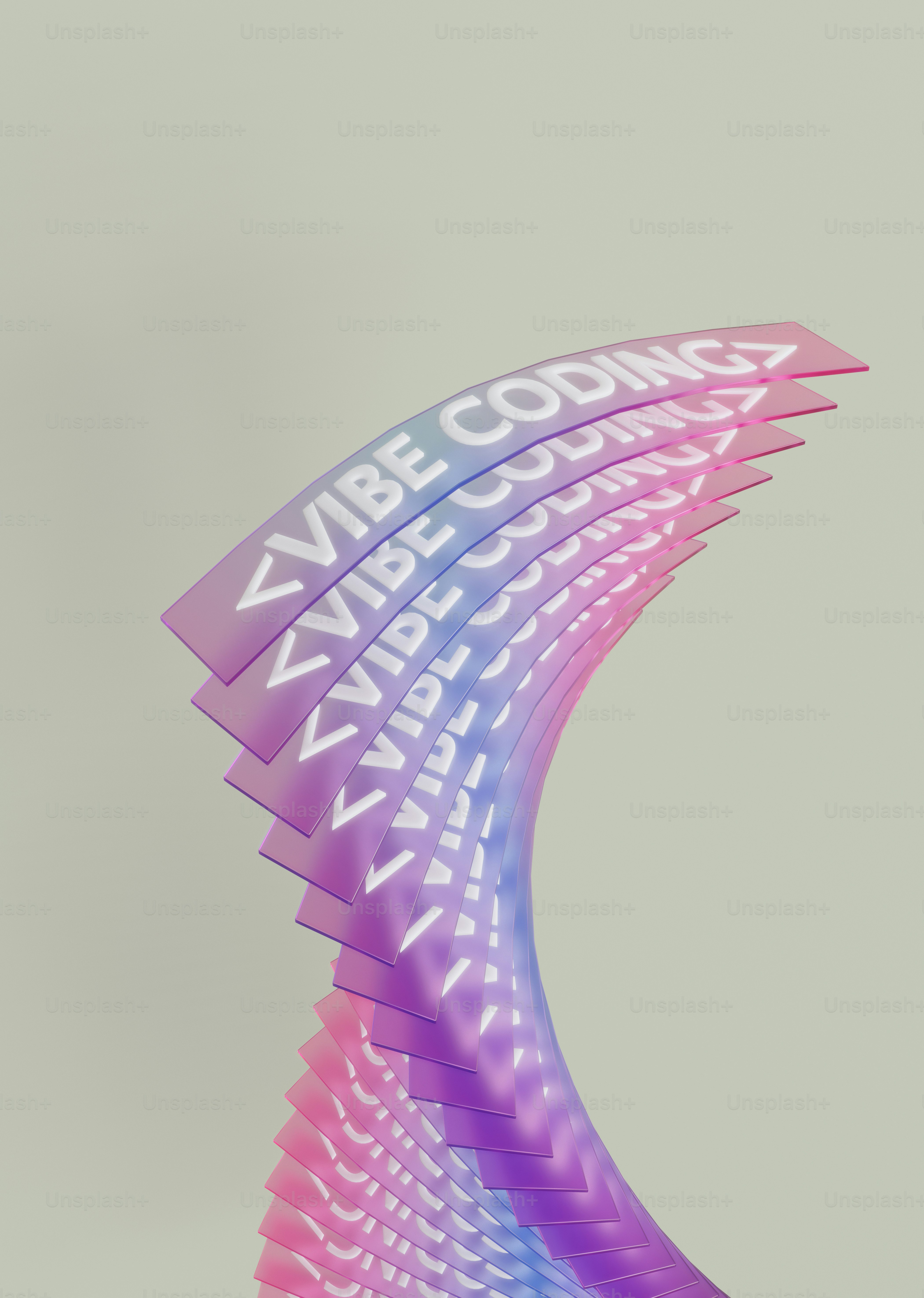 グラデーション波で「<vibe codings>」というテキストを繰り返している