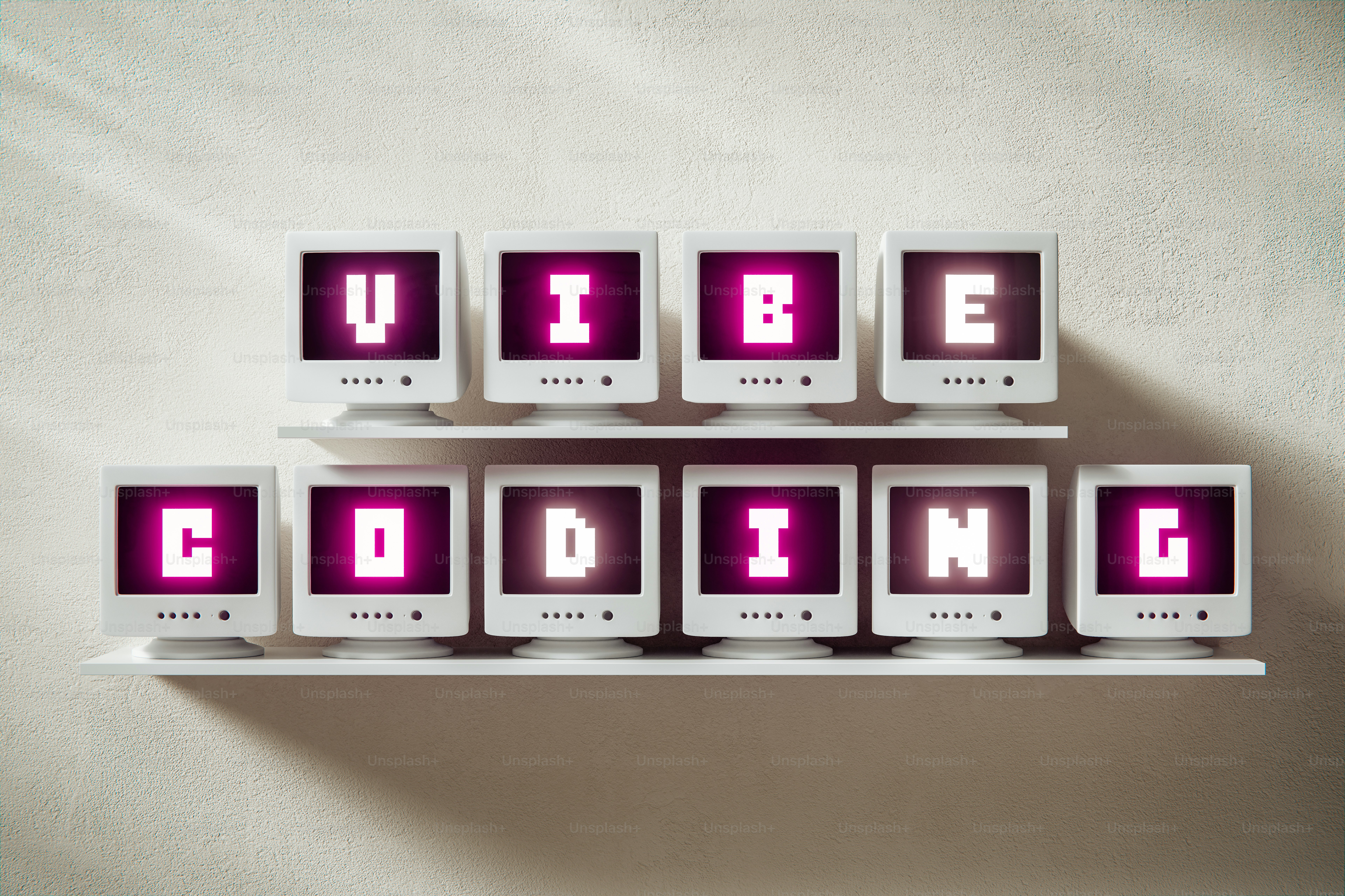 Vibe codifica testi su schermi di computer