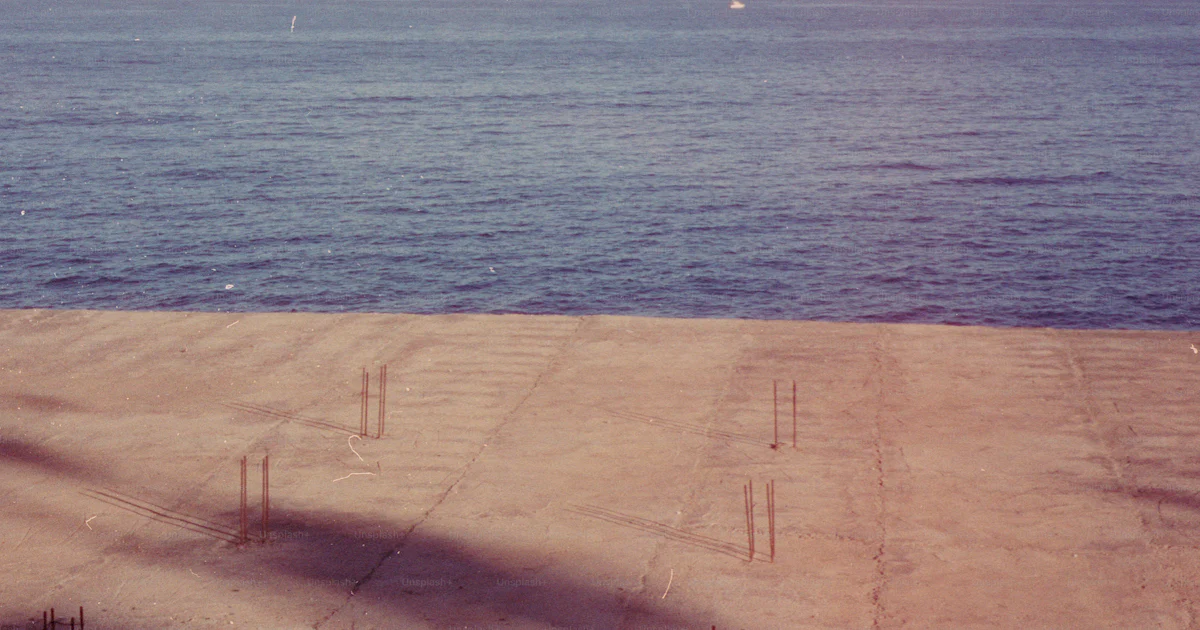 Rebar Ocean Concrete foundation with rebar near the ocean photo β Travel Image on ...