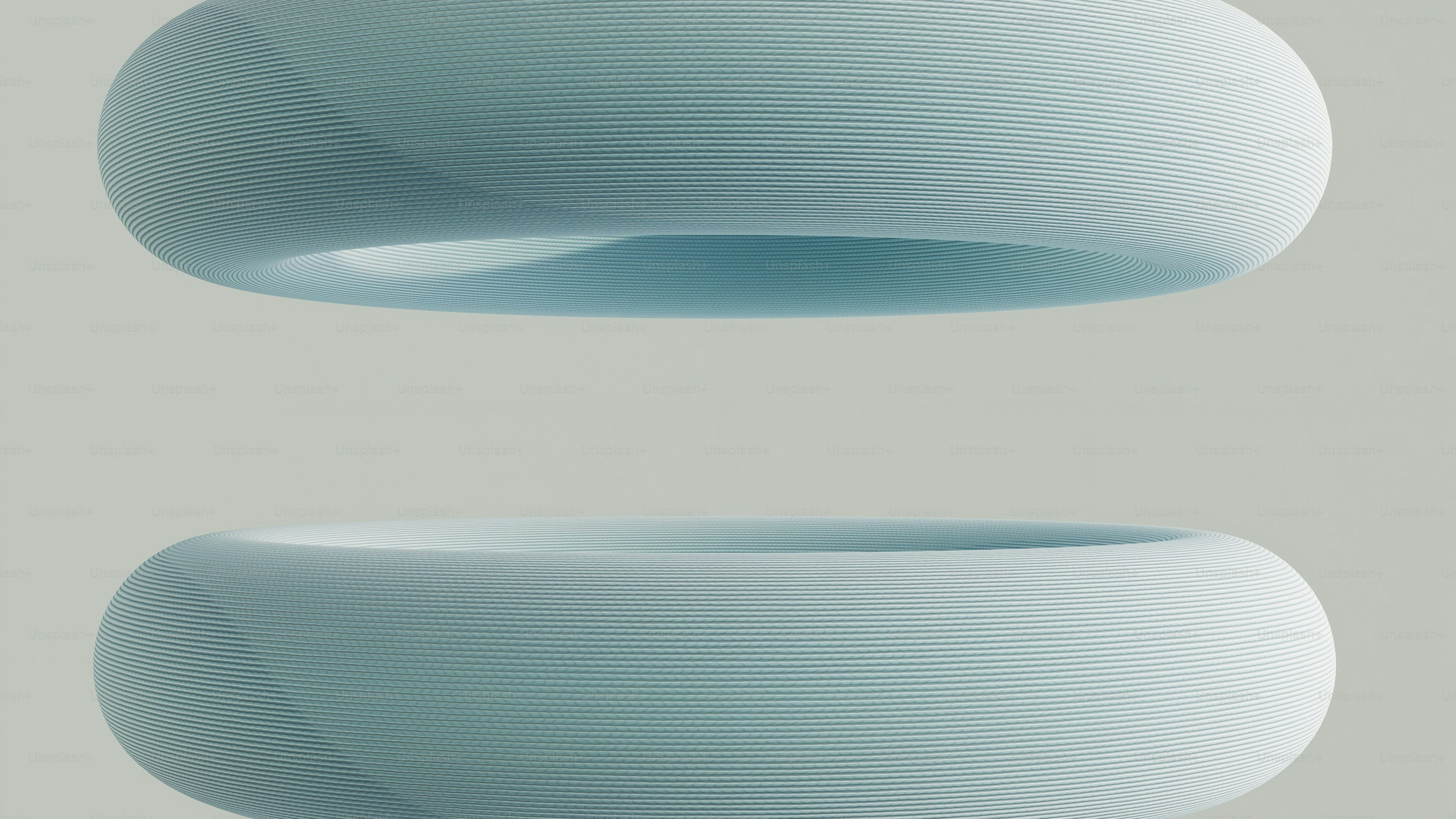 Two light blue rounded objects floating