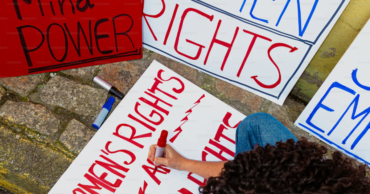 Better Rights Signs Woman writing