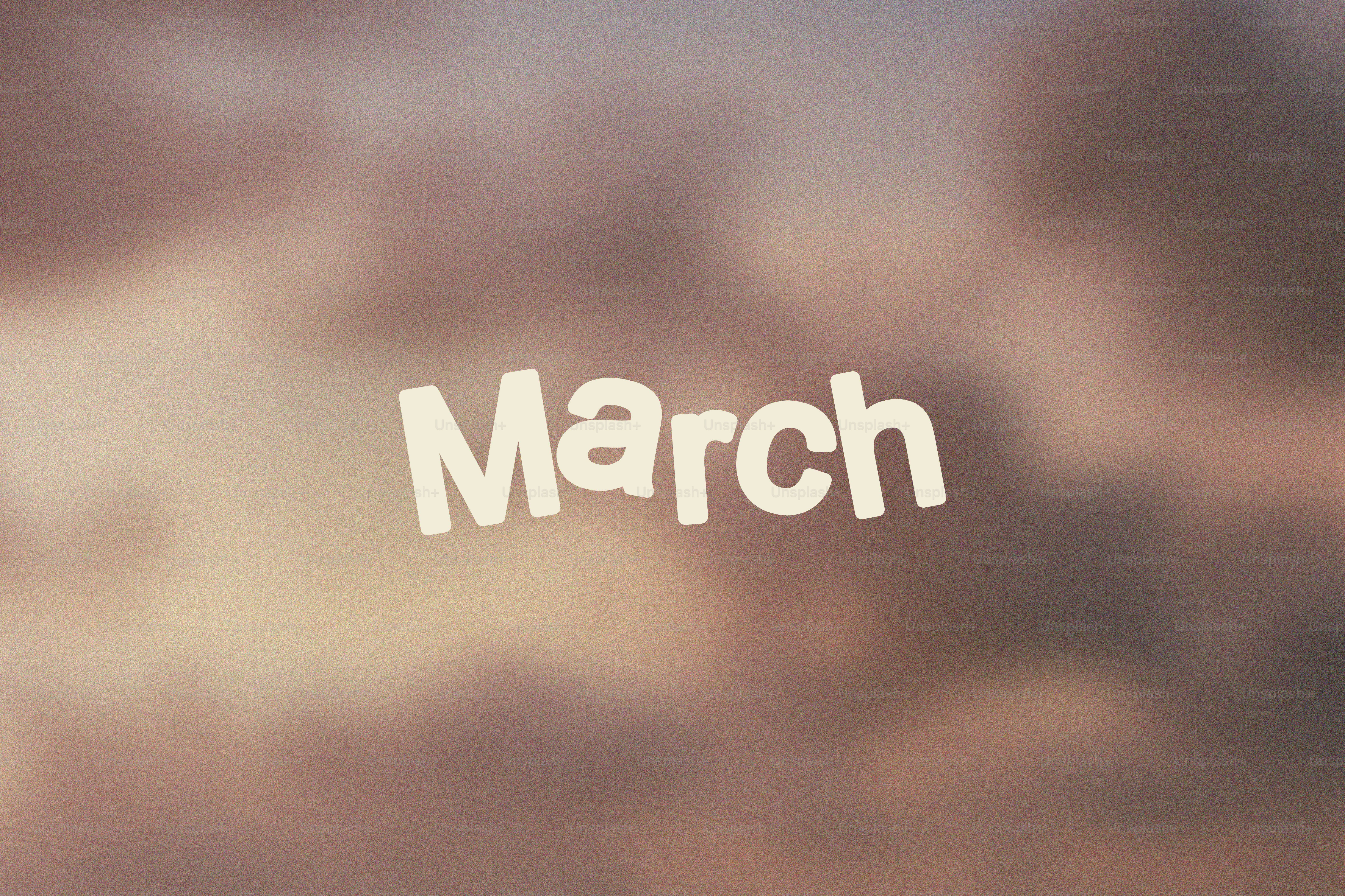 The word march written over a cloudy sky.