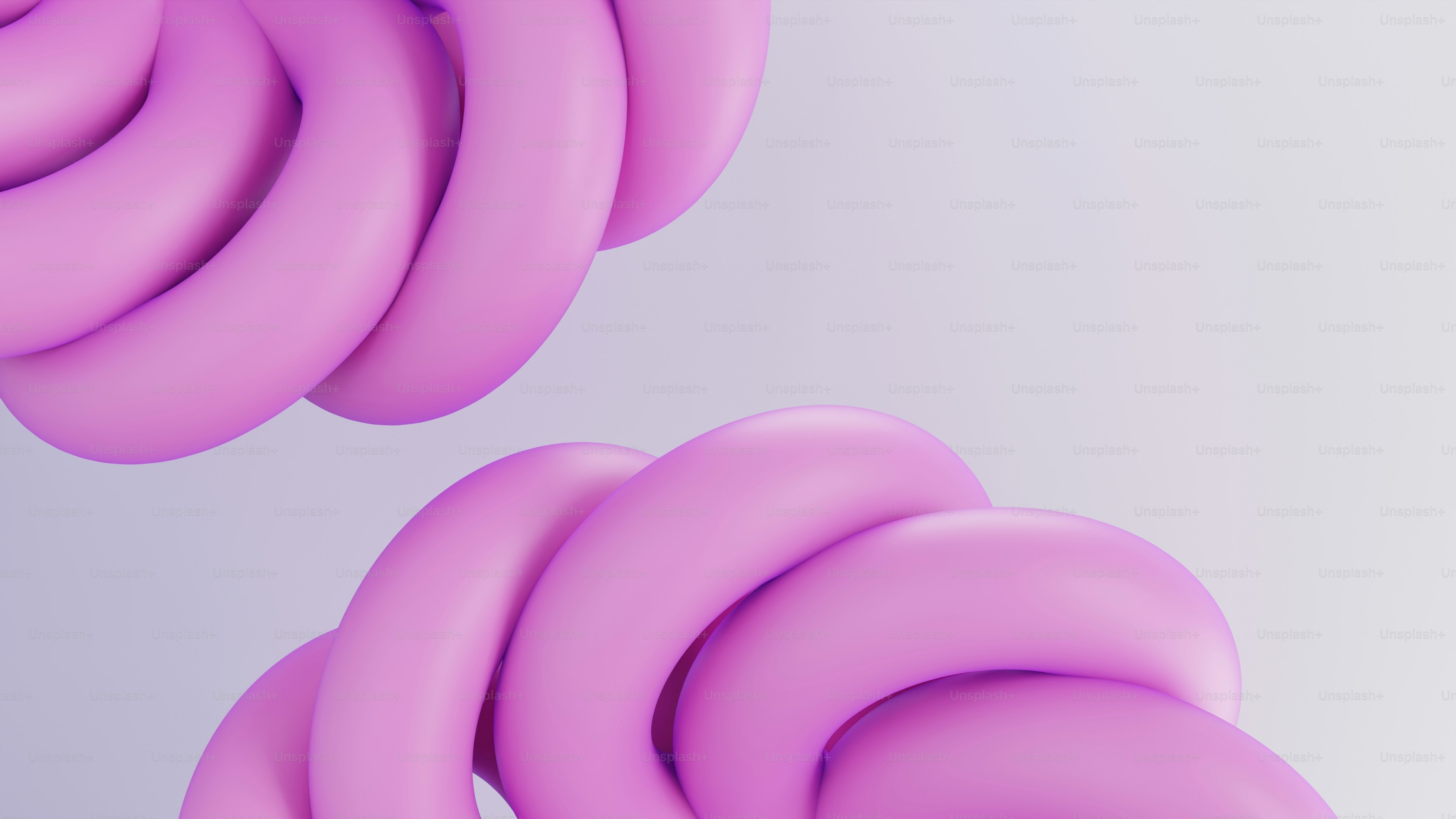 Deux formes abstraites roses torsadées sur un fond dégradé