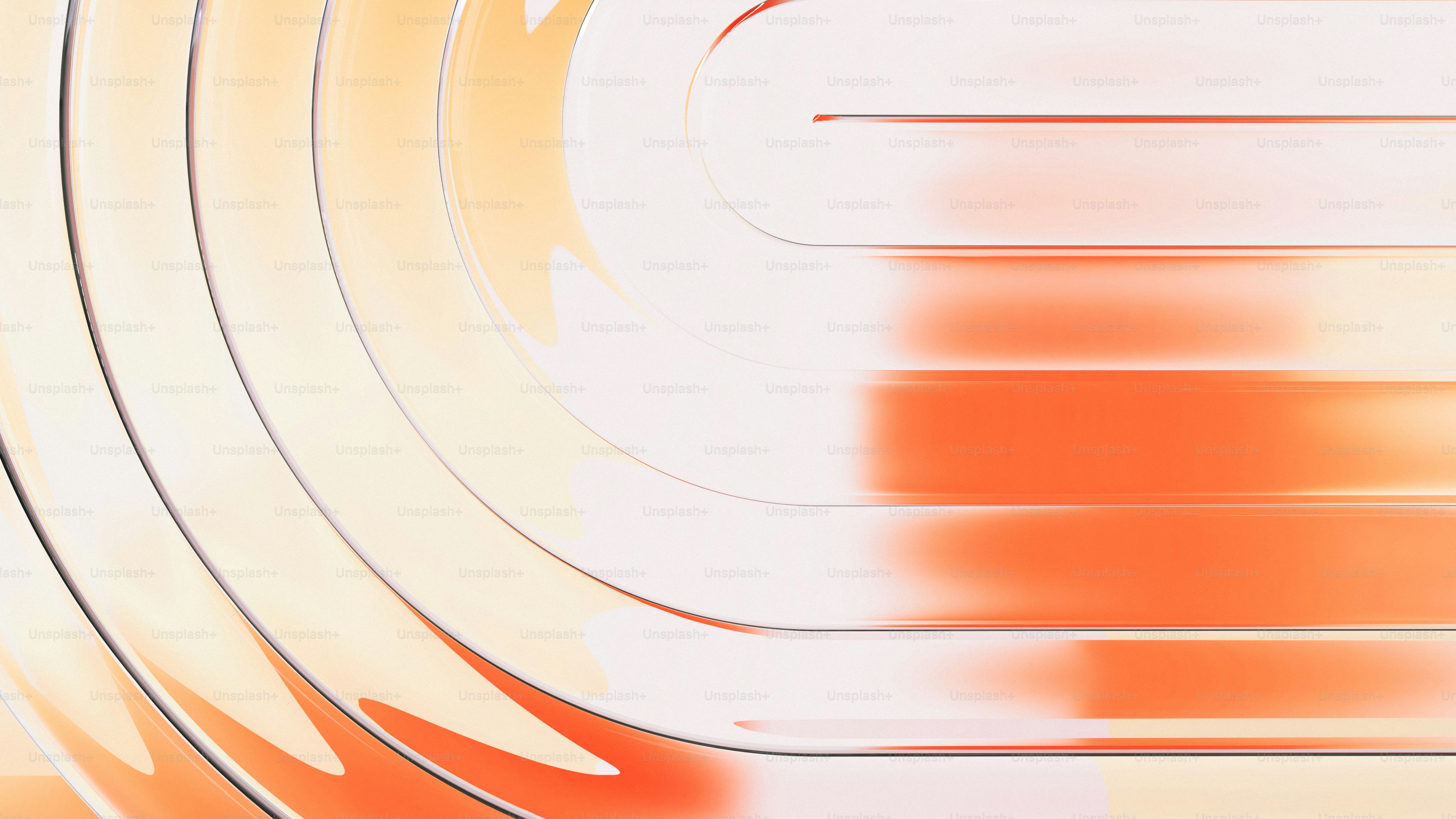 オレンジのグラデーションがかった抽象的な温かみのある波打つ線